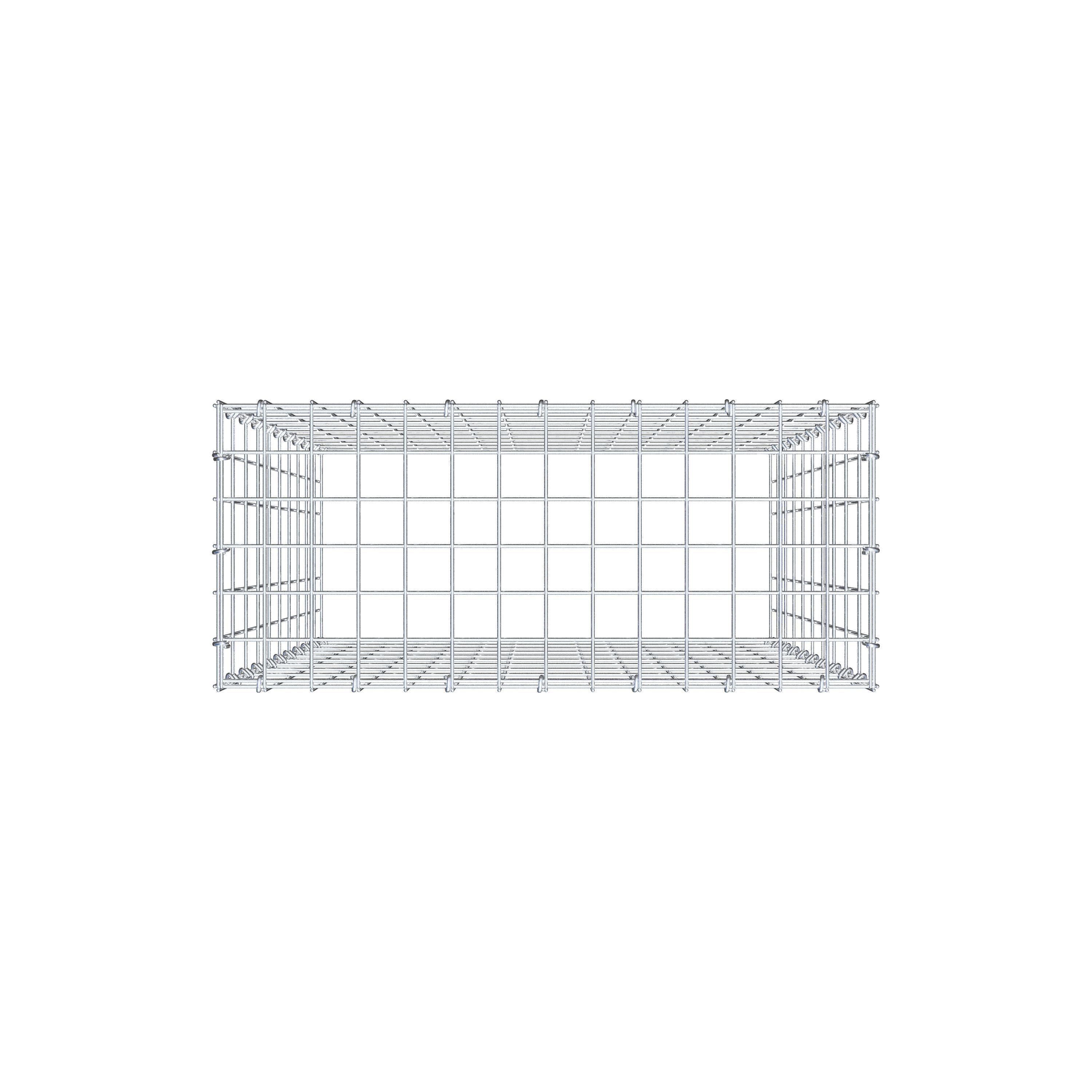 Mounted gabion type 3 100 cm x 70 cm x 30 cm (L x H x D), mesh size 5 cm x 10 cm, C-ring