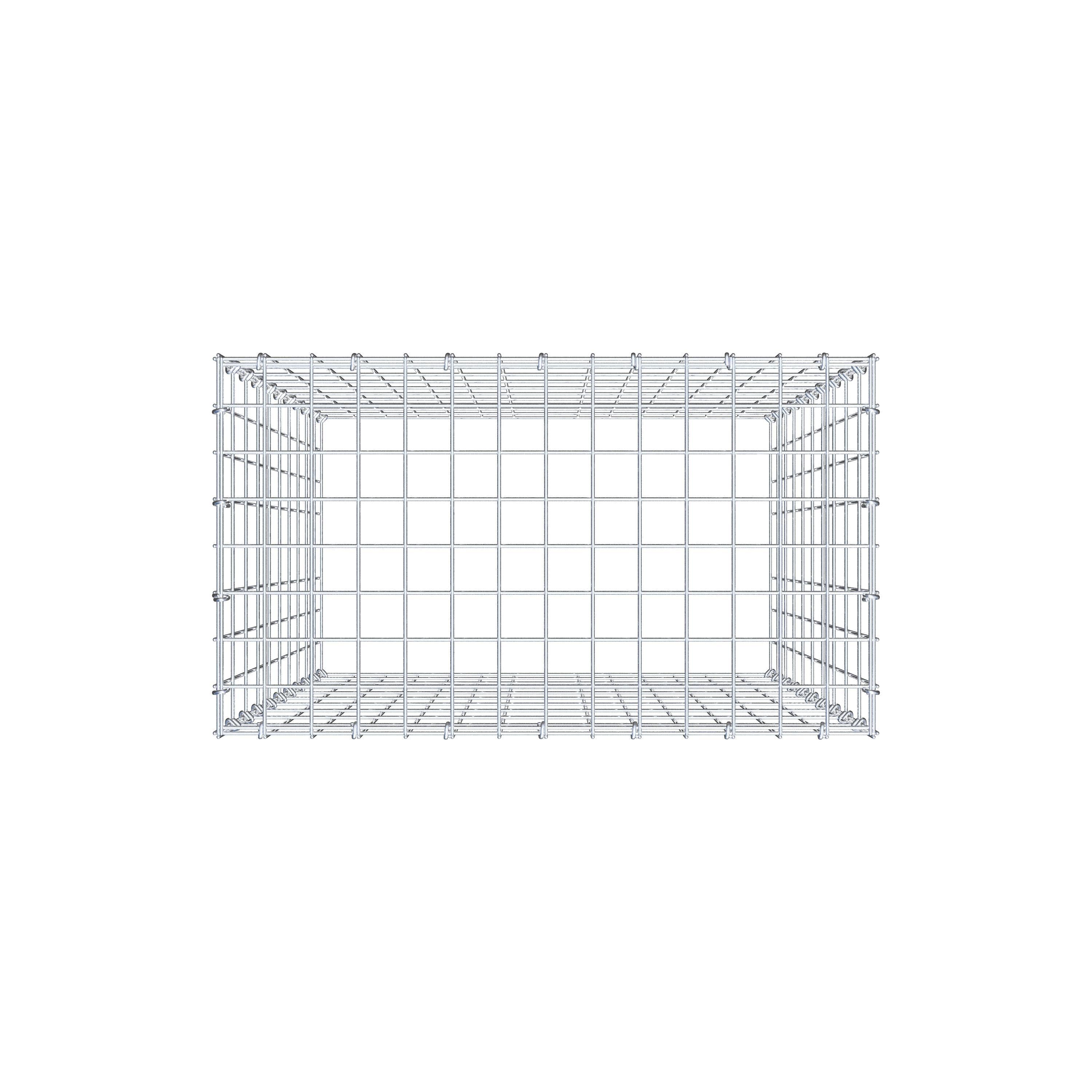 Monteret gabion type 3 100 cm x 70 cm x 40 cm (L x H x D), maskestørrelse 5 cm x 10 cm, C-ring