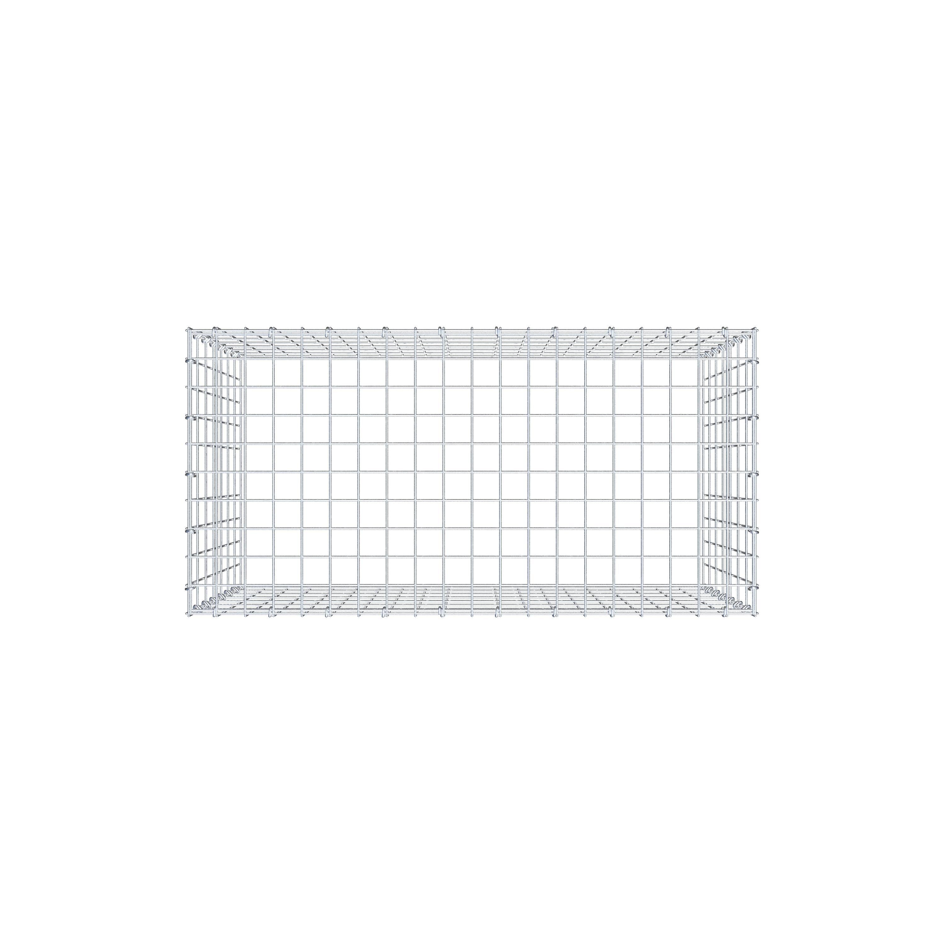 Mounted gabion type 3 100 cm x 70 cm x 50 cm (L x H x D), mesh size 5 cm x 10 cm, C-ring