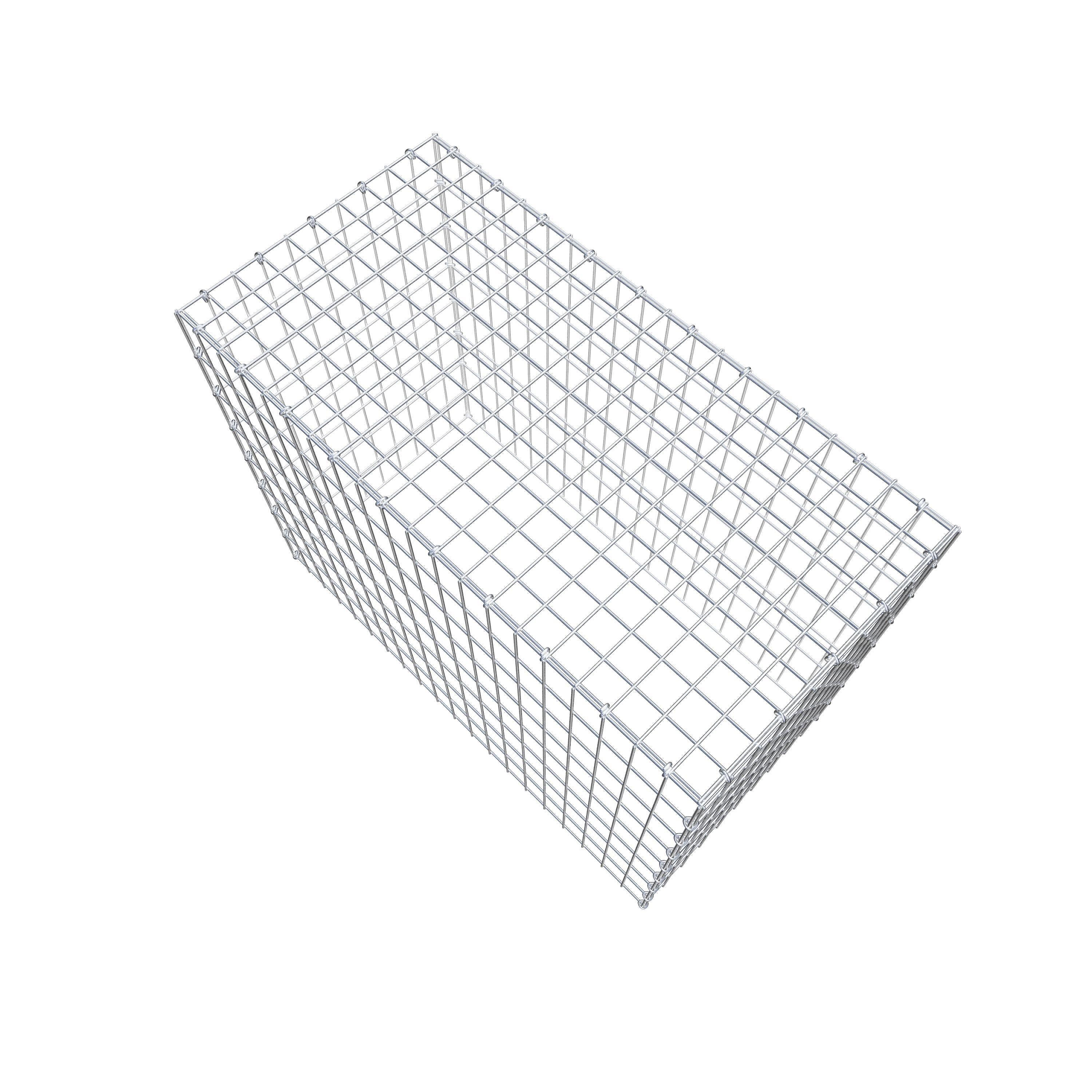 Monteret gabion type 3 100 cm x 80 cm x 50 cm (L x H x D), maskestørrelse 5 cm x 10 cm, C-ring