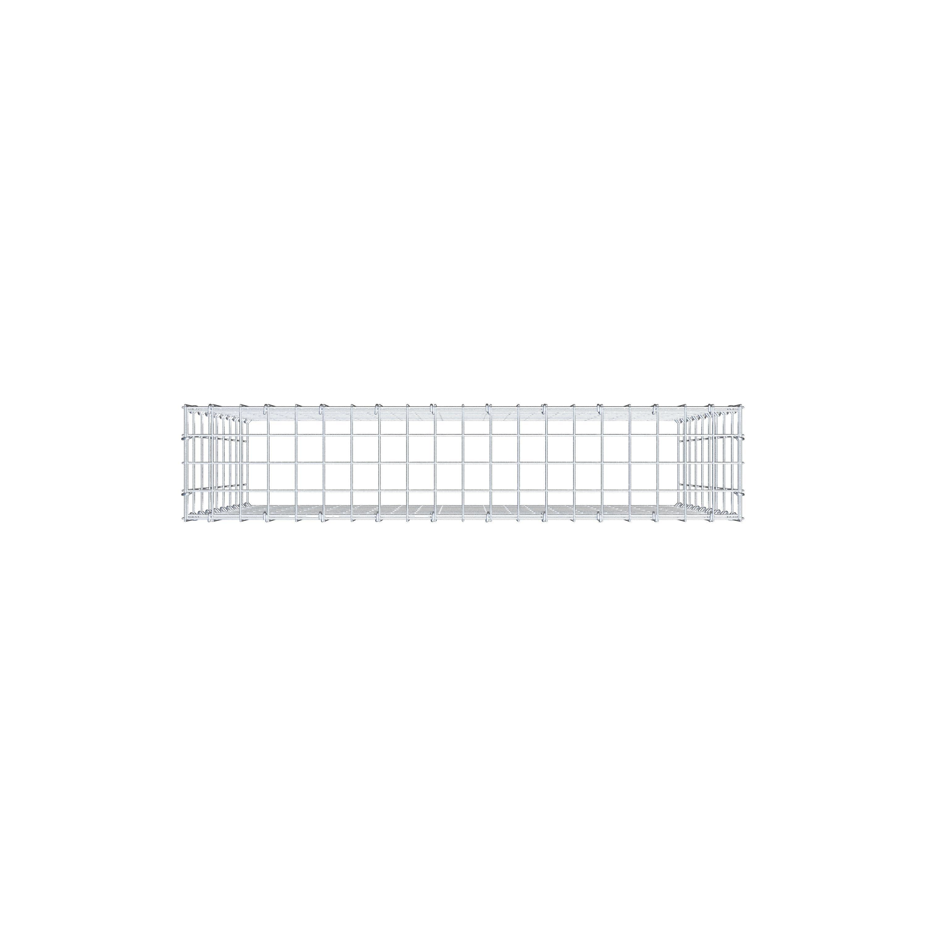 Mounted gabion type 3 100 cm x 90 cm x 20 cm (L x H x D), mesh size 5 cm x 10 cm, C-ring