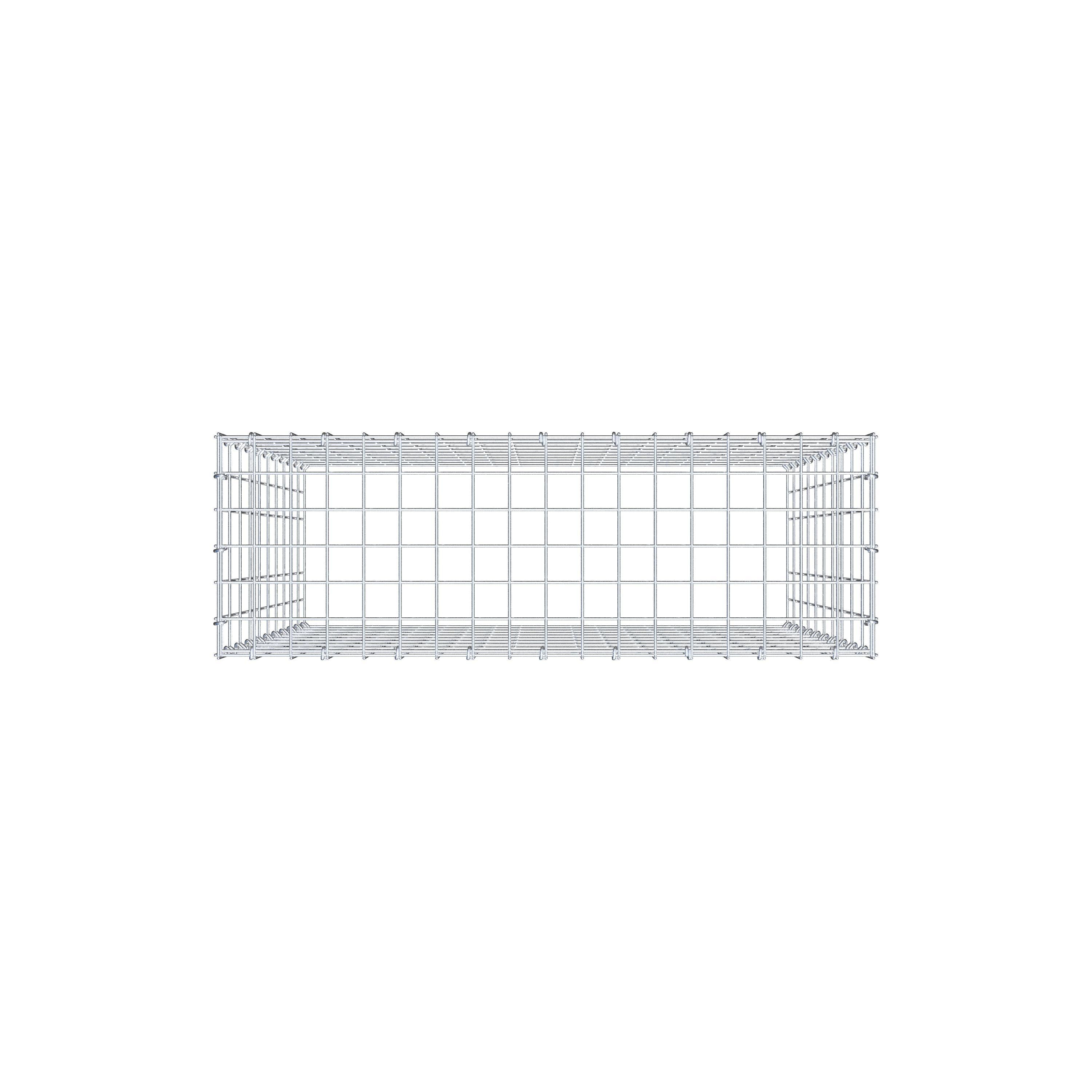 Mounted gabion type 3 100 cm x 90 cm x 30 cm (L x H x D), mesh size 5 cm x 10 cm, C-ring