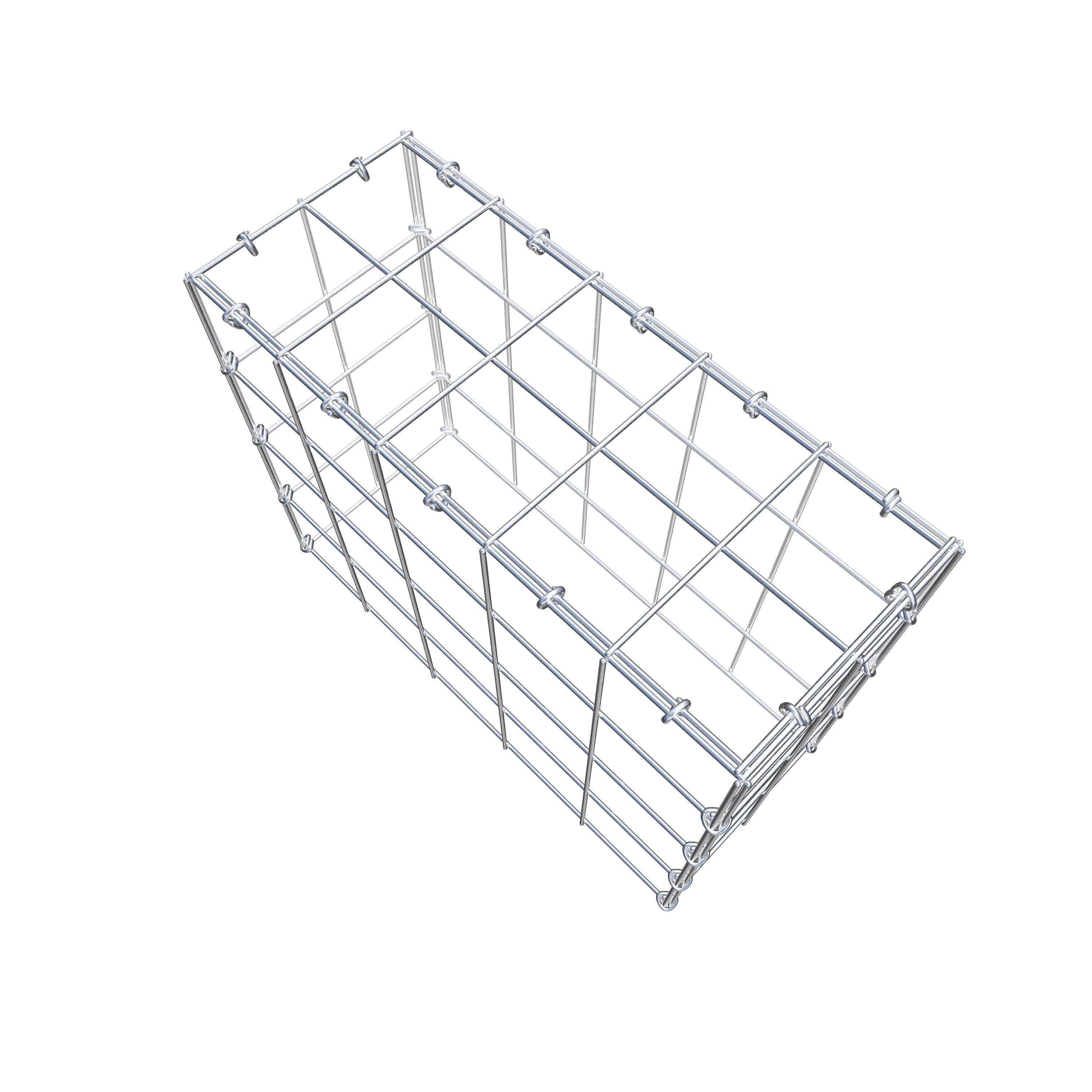 Monteret gabion type 3 50 cm x 40 cm x 20 cm (L x H x D), maskestørrelse 10 cm x 10 cm, C-ring