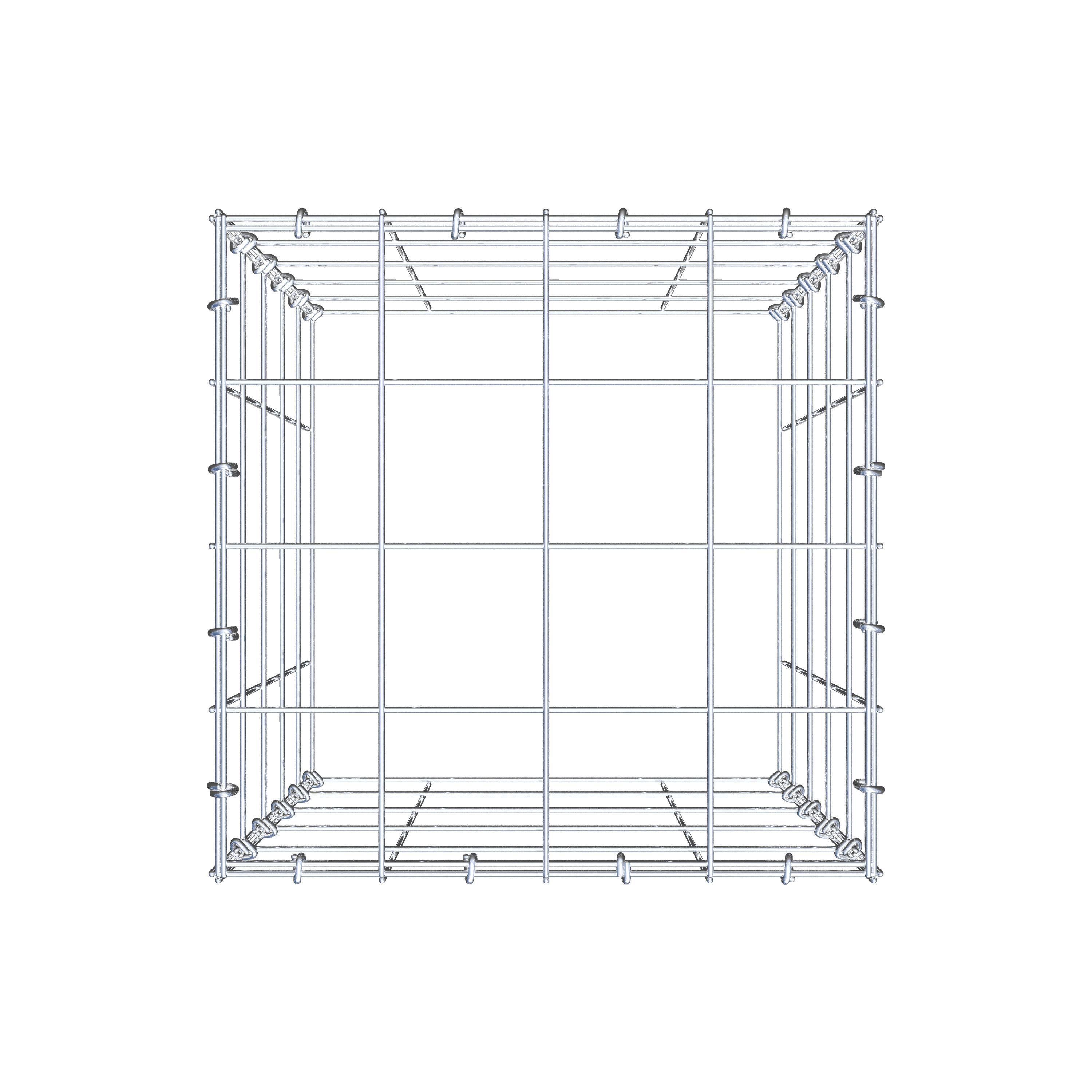 Mounted gabion type 3 50 cm x 40 cm x 40 cm (L x H x D), mesh size 10 cm x 10 cm, C-ring