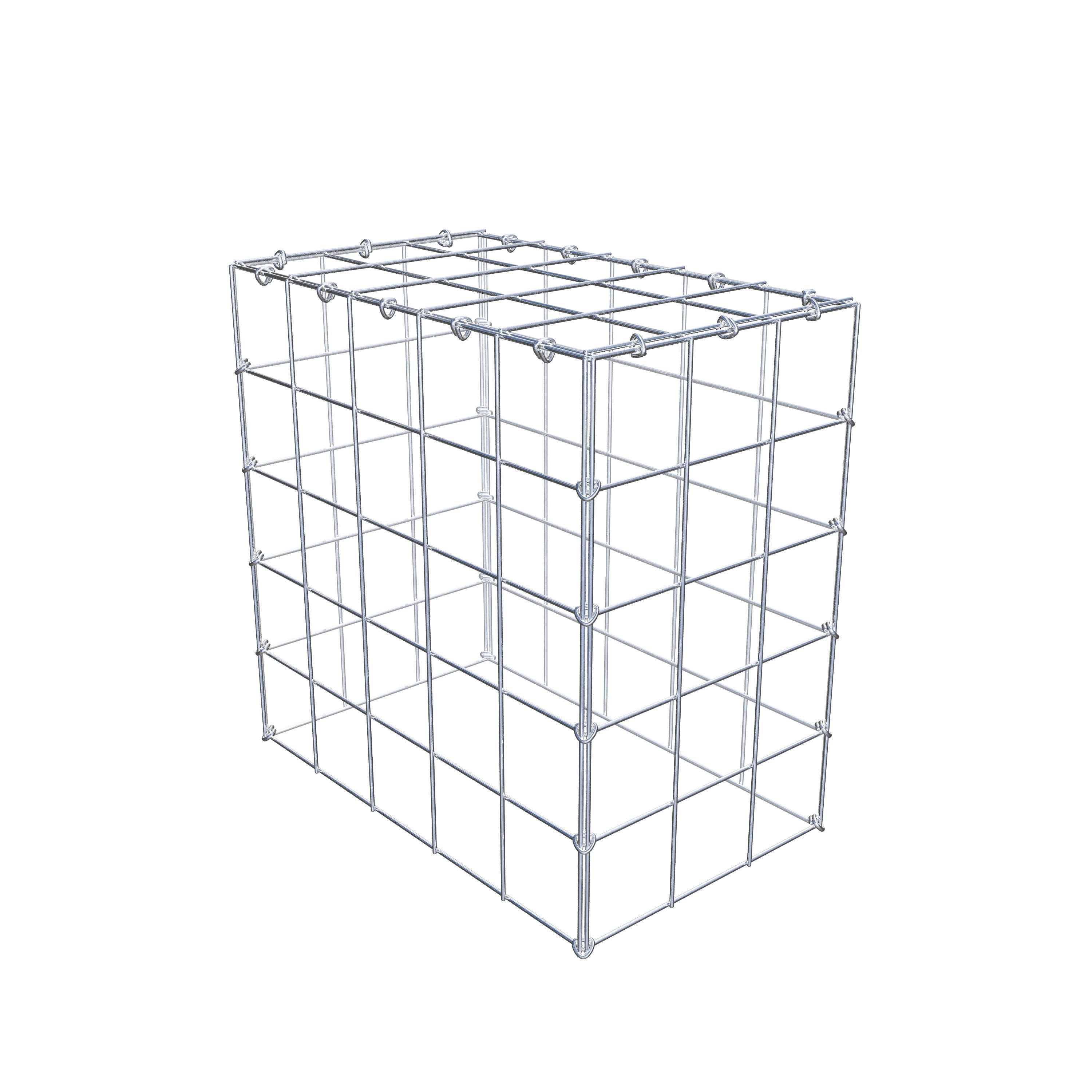 Monteret gabion type 3 50 cm x 50 cm x 30 cm (L x H x D), maskestørrelse 10 cm x 10 cm, C-ring