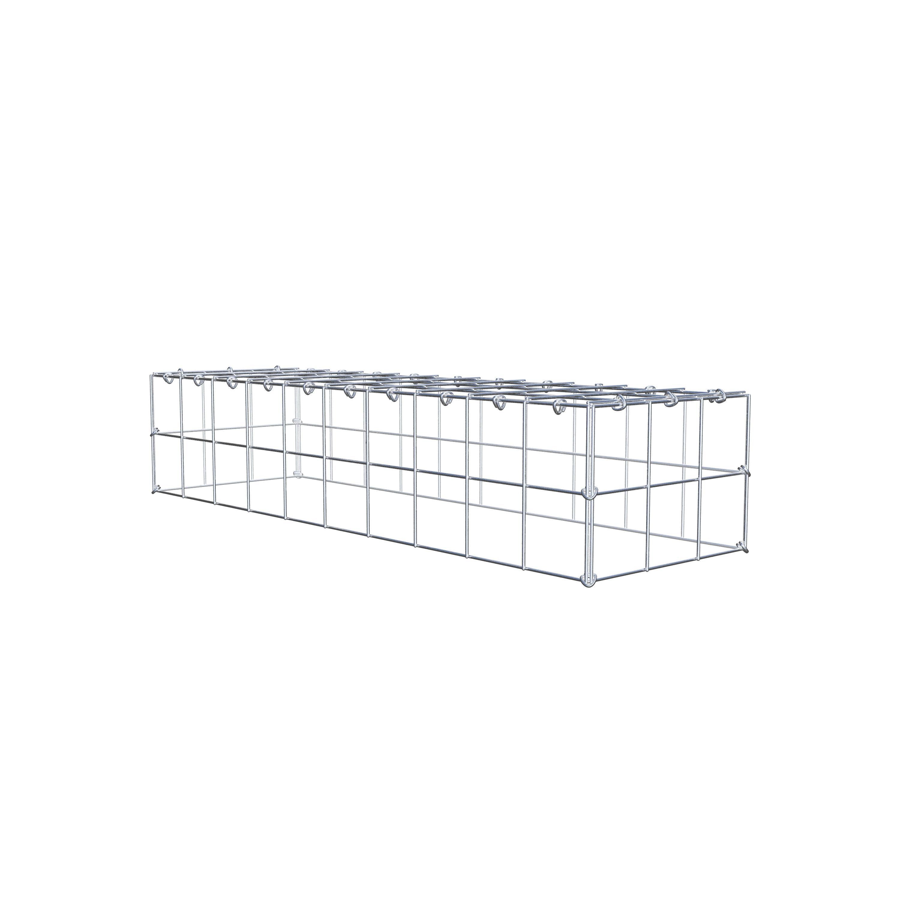 Monteret gabion type 3 100 cm x 20 cm x 30 cm (L x H x D), maskestørrelse 10 cm x 10 cm, C-ring