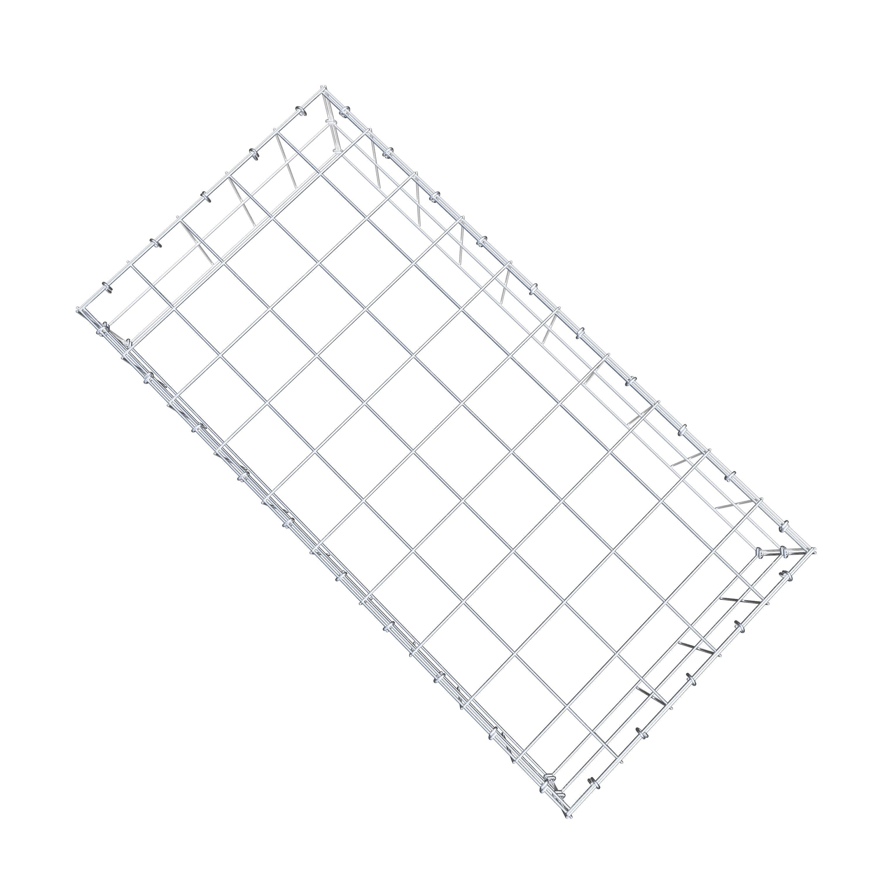 Monteret gabion type 3 100 cm x 20 cm x 50 cm (L x H x D), maskestørrelse 10 cm x 10 cm, C-ring