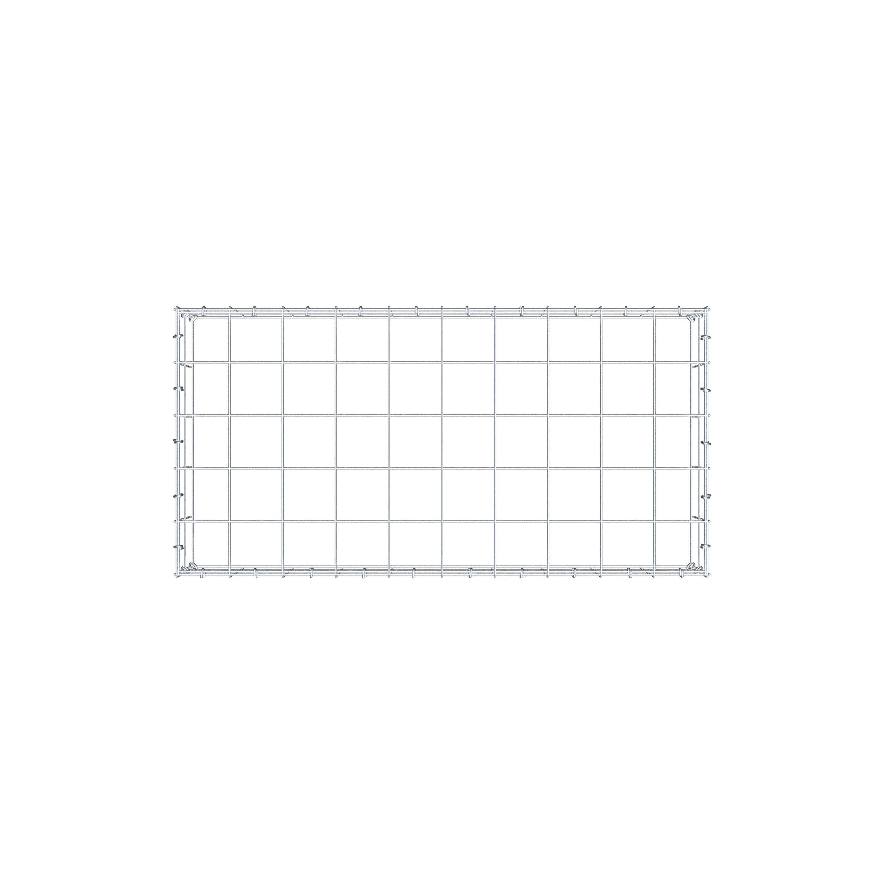 Monteret gabion type 3 100 cm x 20 cm x 50 cm (L x H x D), maskestørrelse 10 cm x 10 cm, C-ring