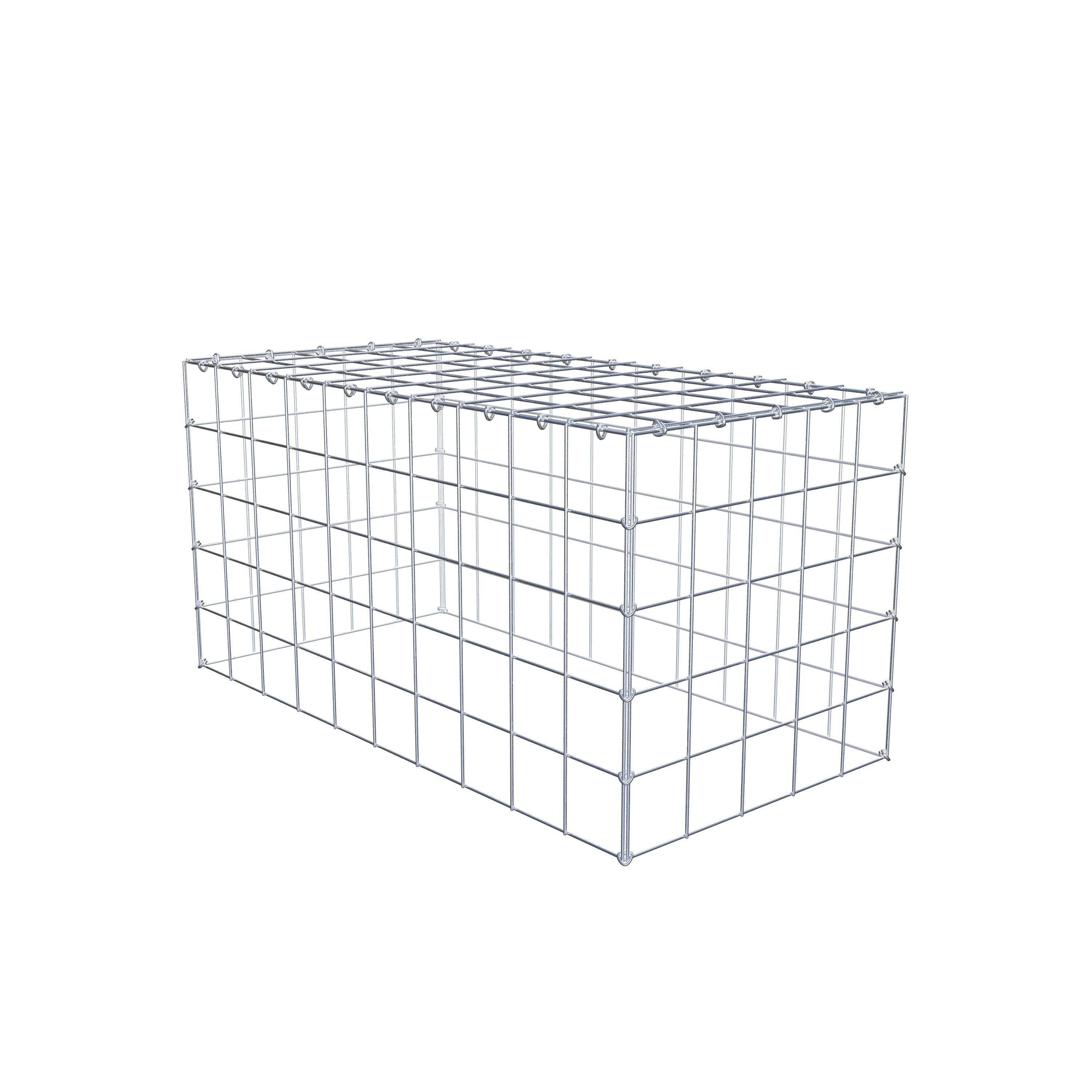 Monteret gabion type 3 100 cm x 50 cm x 50 cm (L x H x D), maskestørrelse 10 cm x 10 cm, C-ring