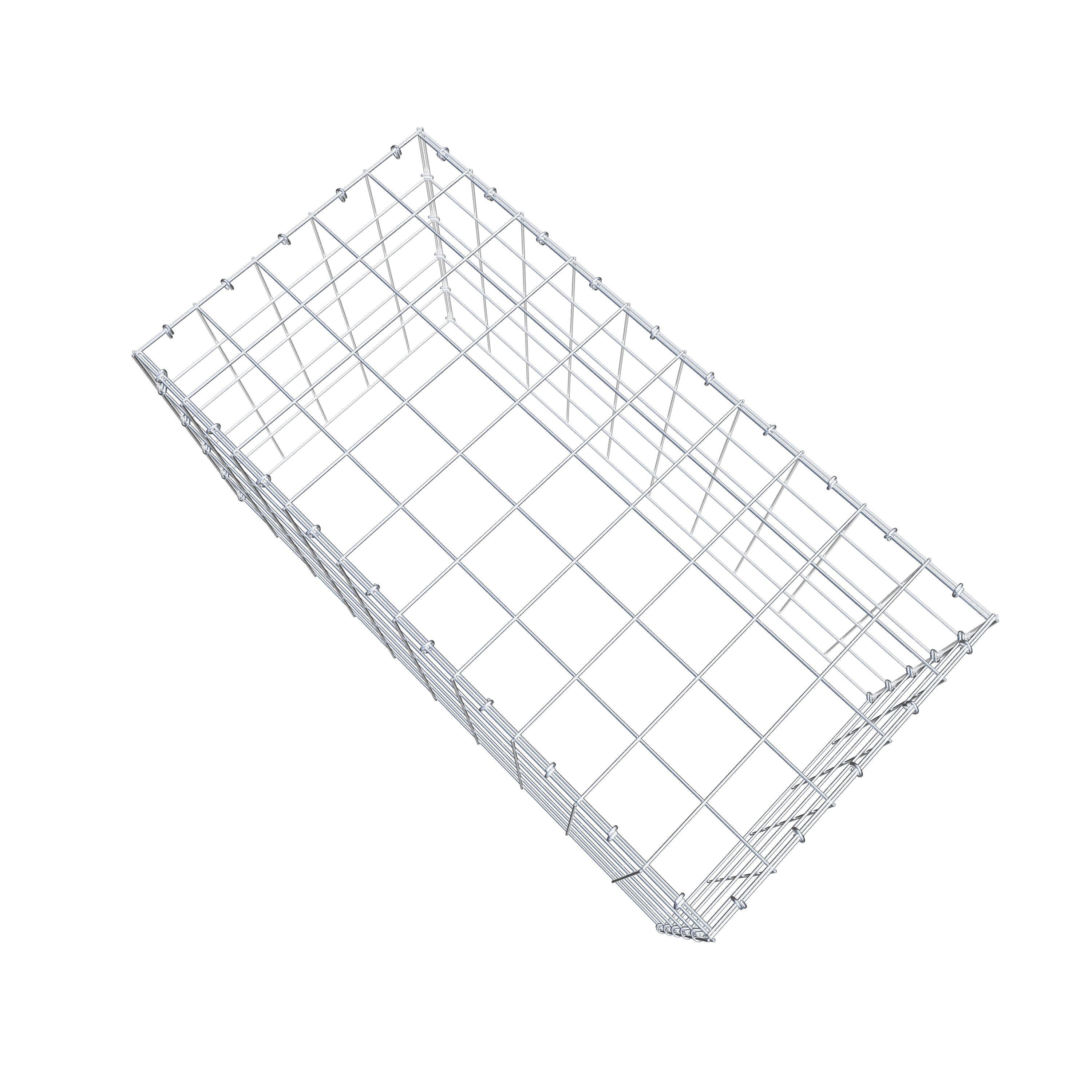 Monteret gabion type 3 100 cm x 50 cm x 50 cm (L x H x D), maskestørrelse 10 cm x 10 cm, C-ring