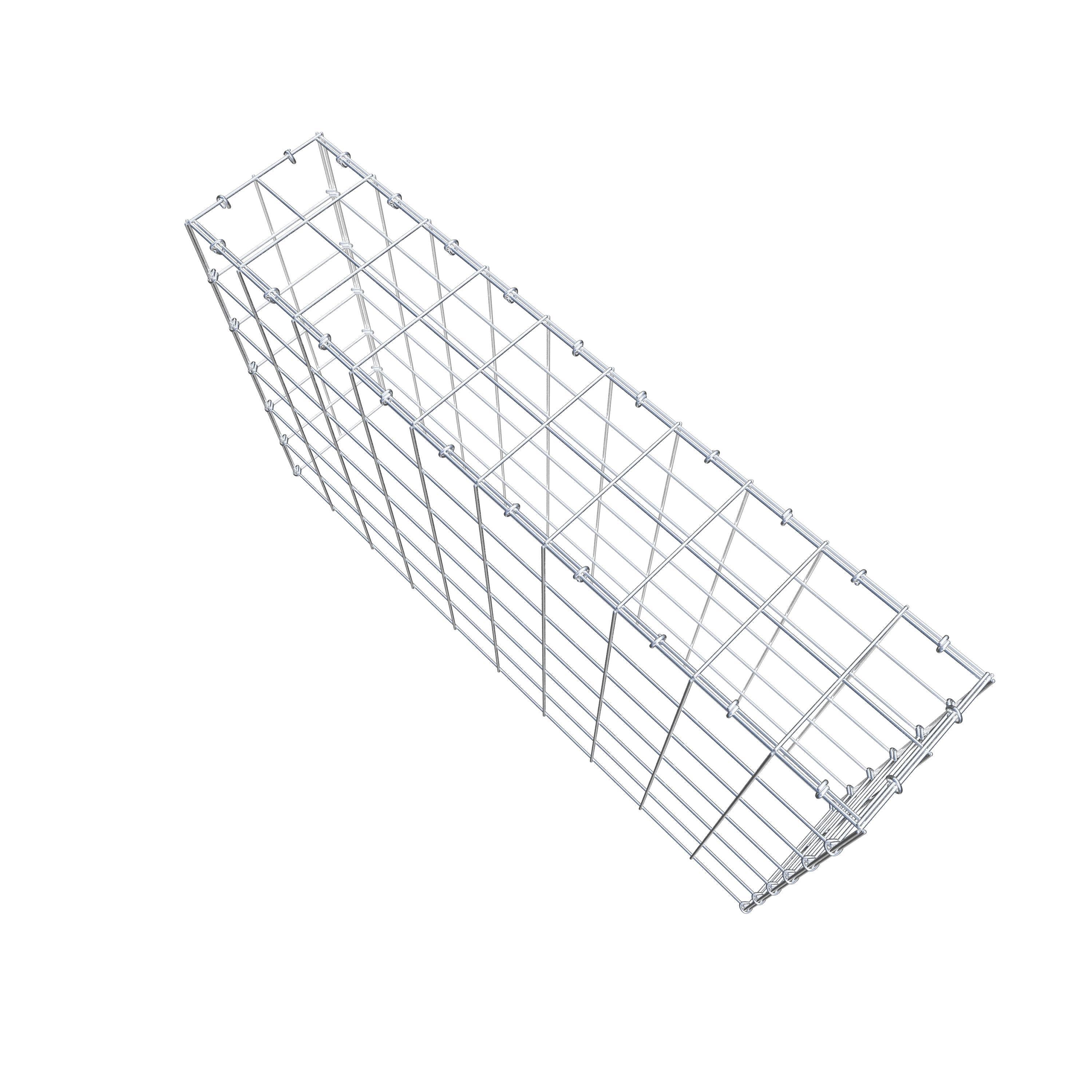 Mounted gabion type 3 100 cm x 60 cm x 20 cm (L x H x D), mesh size 10 cm x 10 cm, C-ring