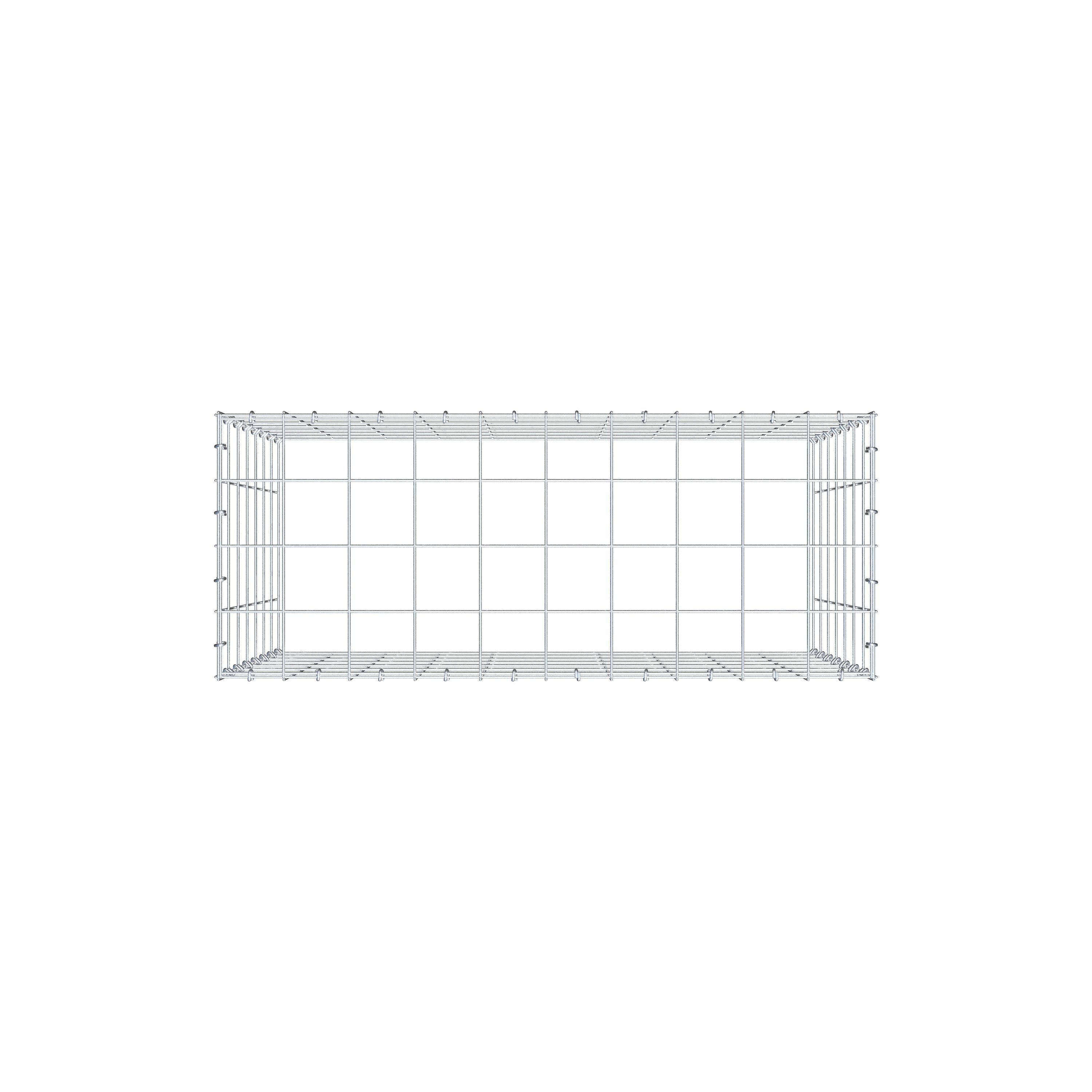 Monteret gabion type 3 100 cm x 70 cm x 40 cm (L x H x D), maskestørrelse 10 cm x 10 cm, C-ring