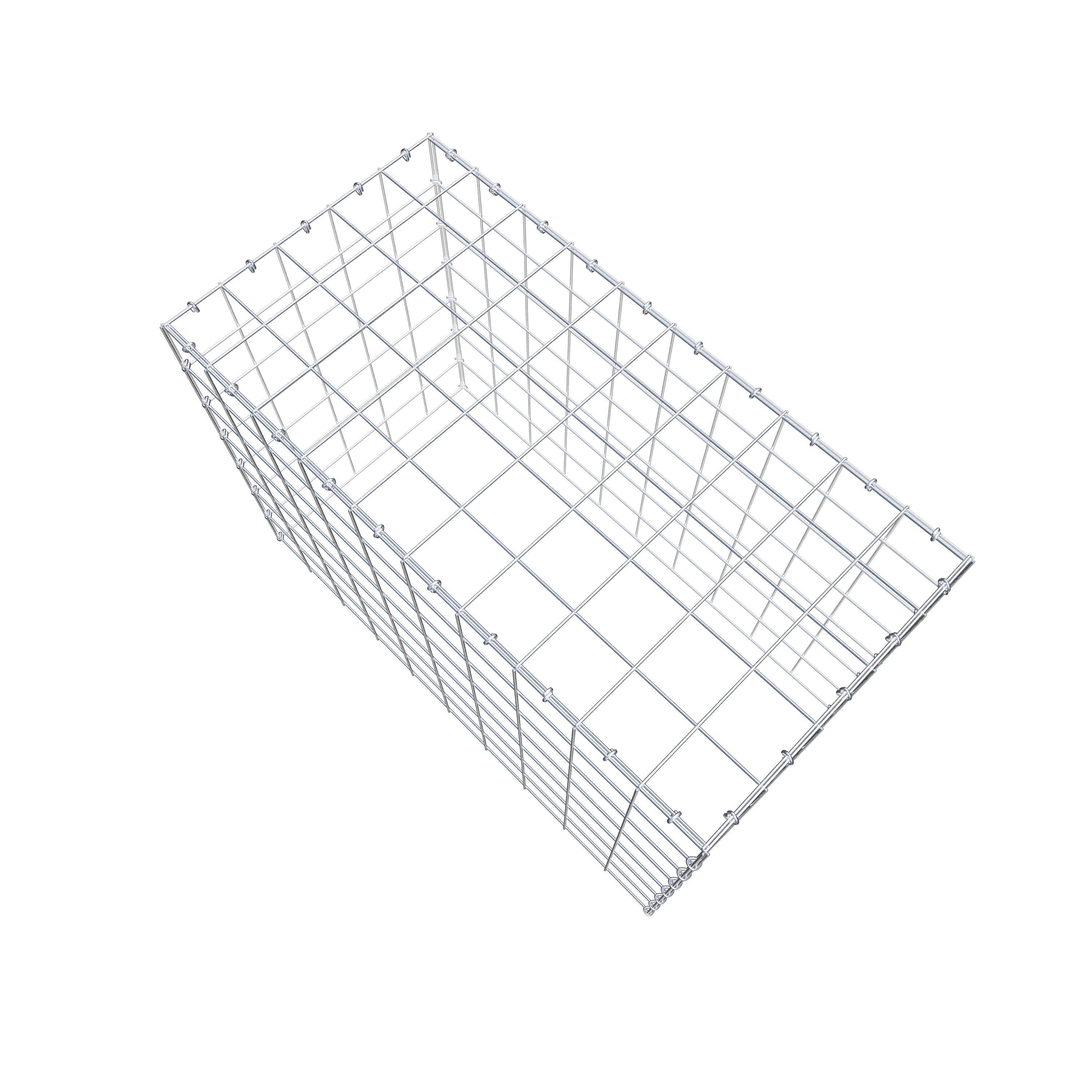 Mounted gabion type 3 100 cm x 70 cm x 50 cm (L x H x D), mesh size 10 cm x 10 cm, C-ring