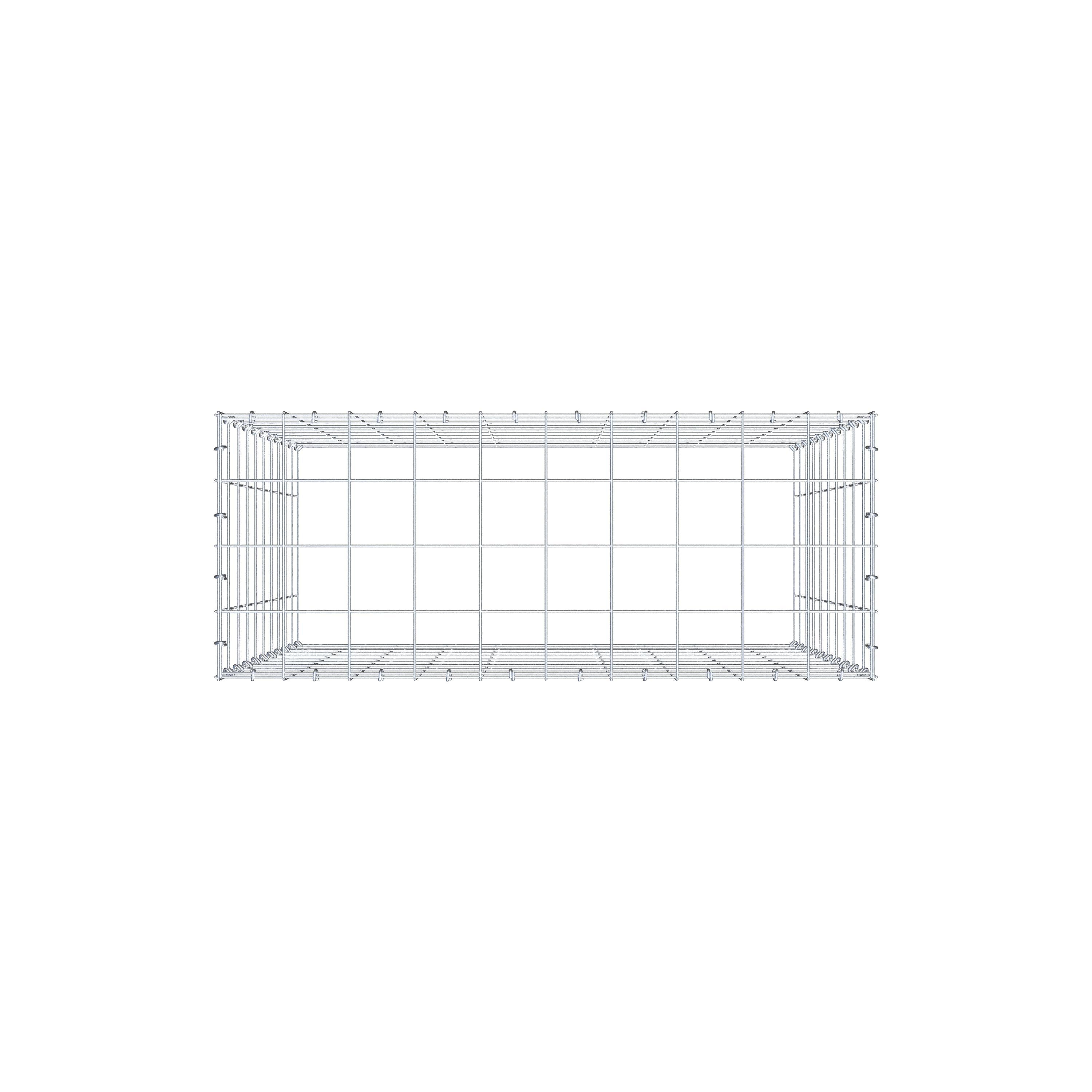 Monteret gabion type 3 100 cm x 100 cm x 40 cm (L x H x D), maskestørrelse 10 cm x 10 cm, C-ring