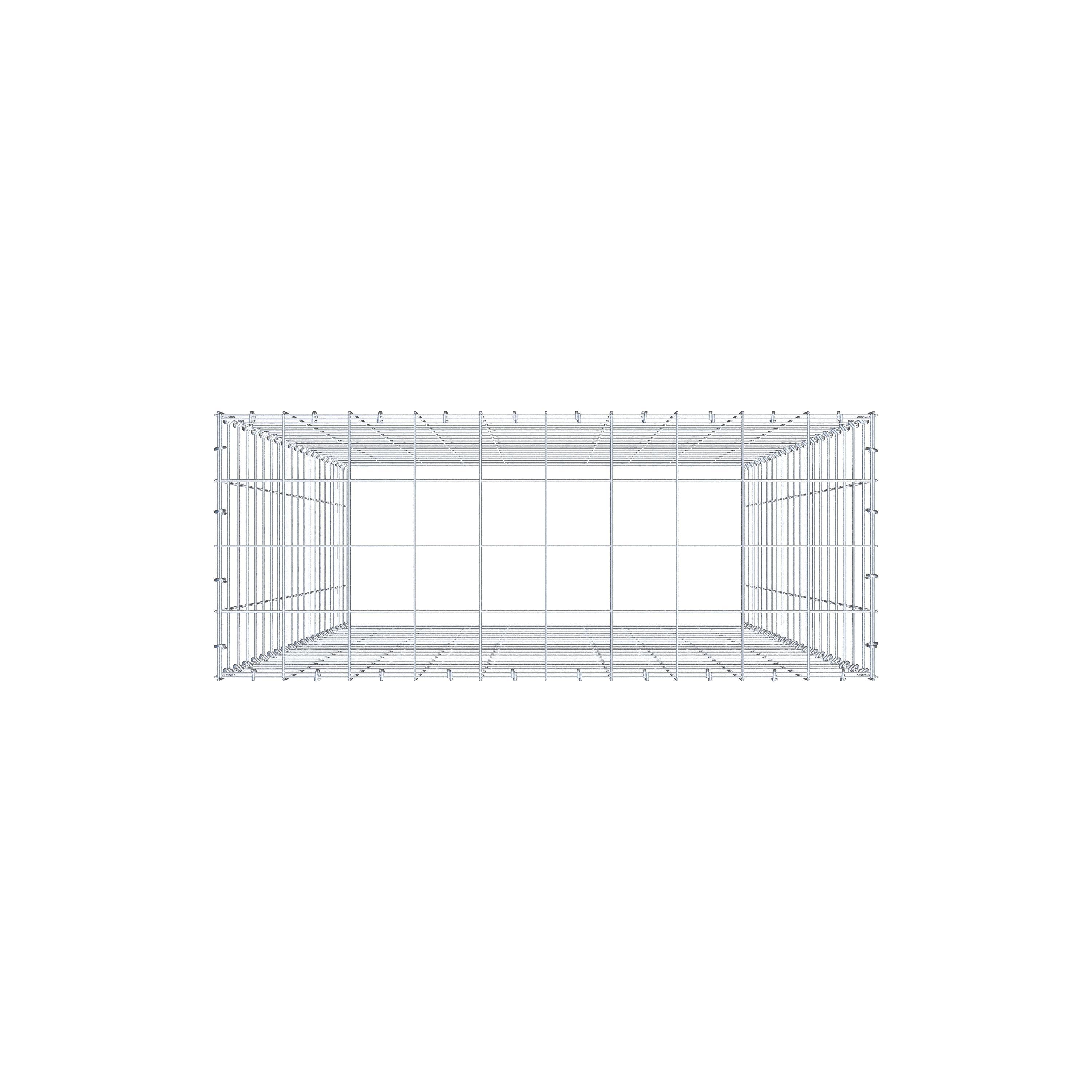 Monteret gabion type 3 200 cm x 100 cm x 40 cm (L x H x D), maskestørrelse 10 cm x 10 cm, C-ring