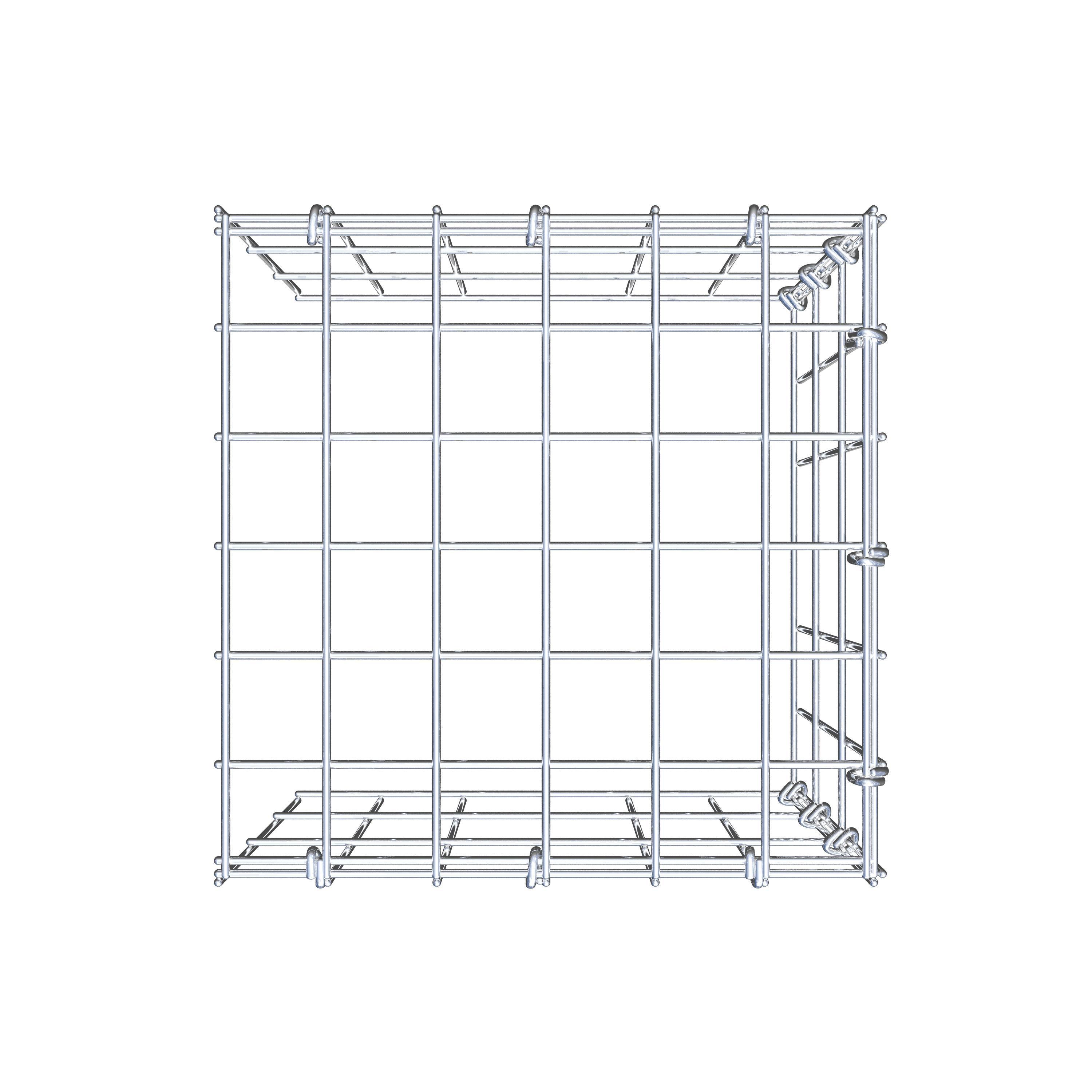 Monteret gabion type 4 30 cm x 30 cm x 30 cm (L x H x D), maskestørrelse 5 cm x 10 cm, C-ring