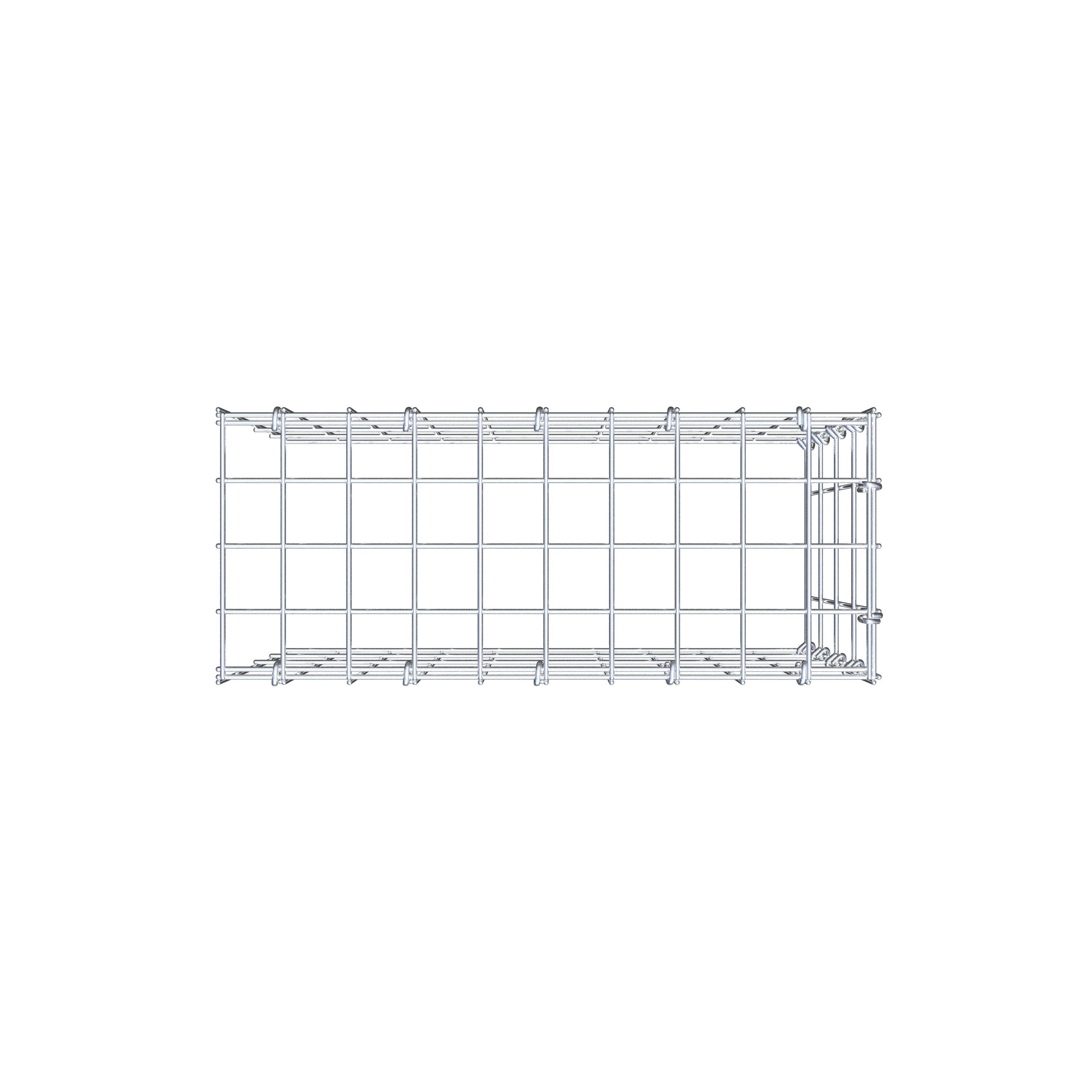 Mounted gabion type 4 50 cm x 40 cm x 20 cm (L x H x D), mesh size 5 cm x 10 cm, C-ring