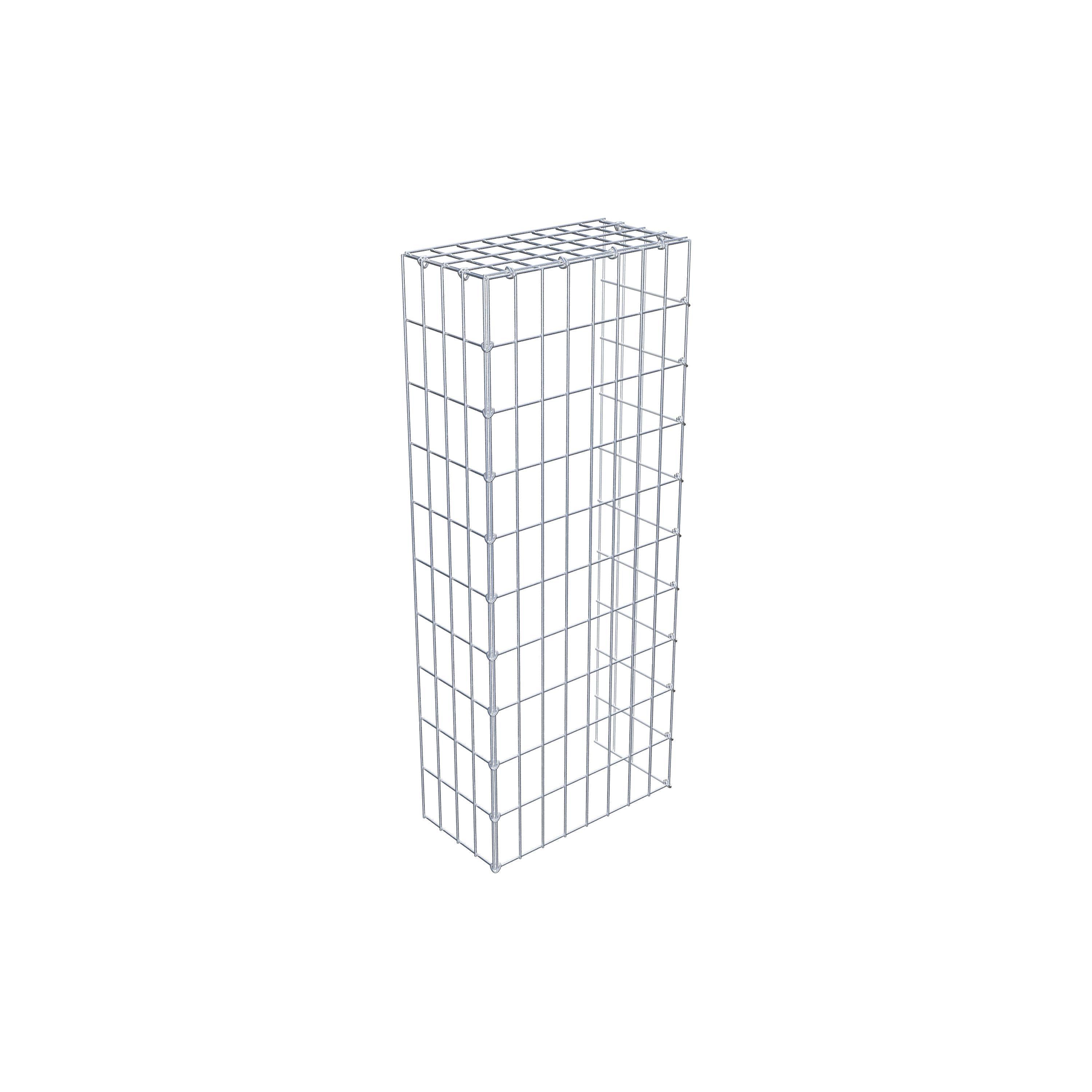 Mounted gabion type 4 100 cm x 20 cm x 40 cm (L x H x D), mesh size 5 cm x 10 cm, C-ring