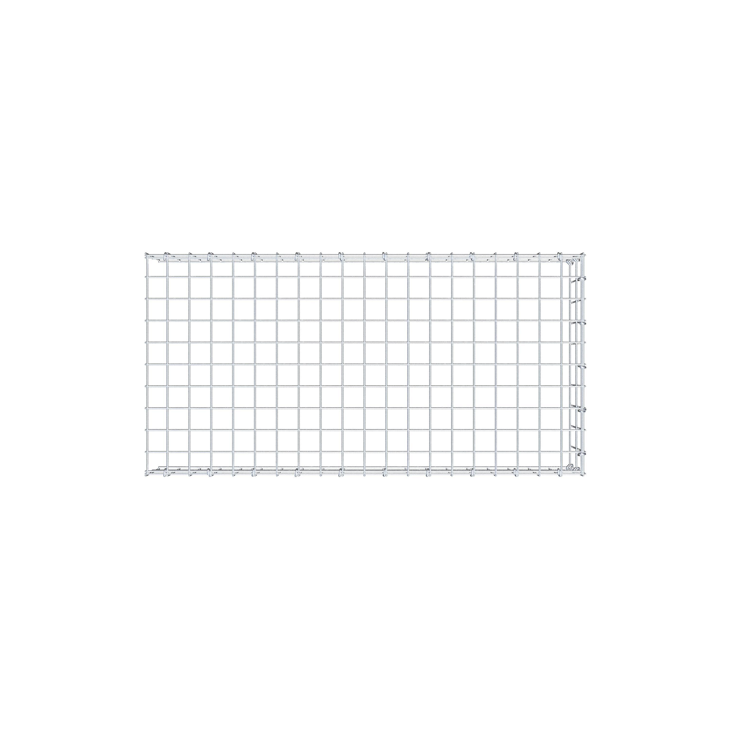 Monteret gabion type 4 100 cm x 20 cm x 50 cm (L x H x D), maskestørrelse 5 cm x 10 cm, C-ring