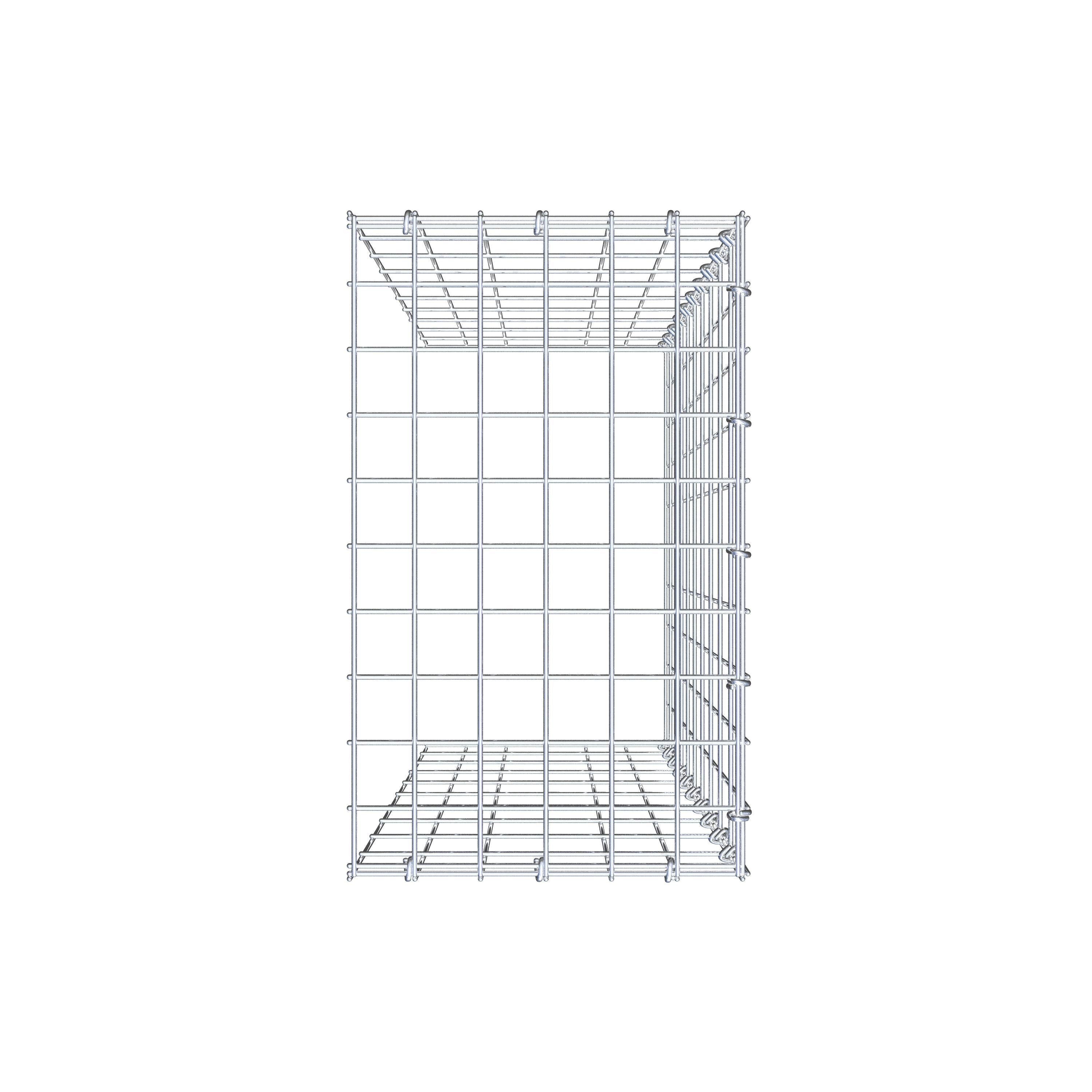 Monteret gabion type 4 100 cm x 30 cm x 50 cm (L x H x D), maskestørrelse 5 cm x 10 cm, C-ring