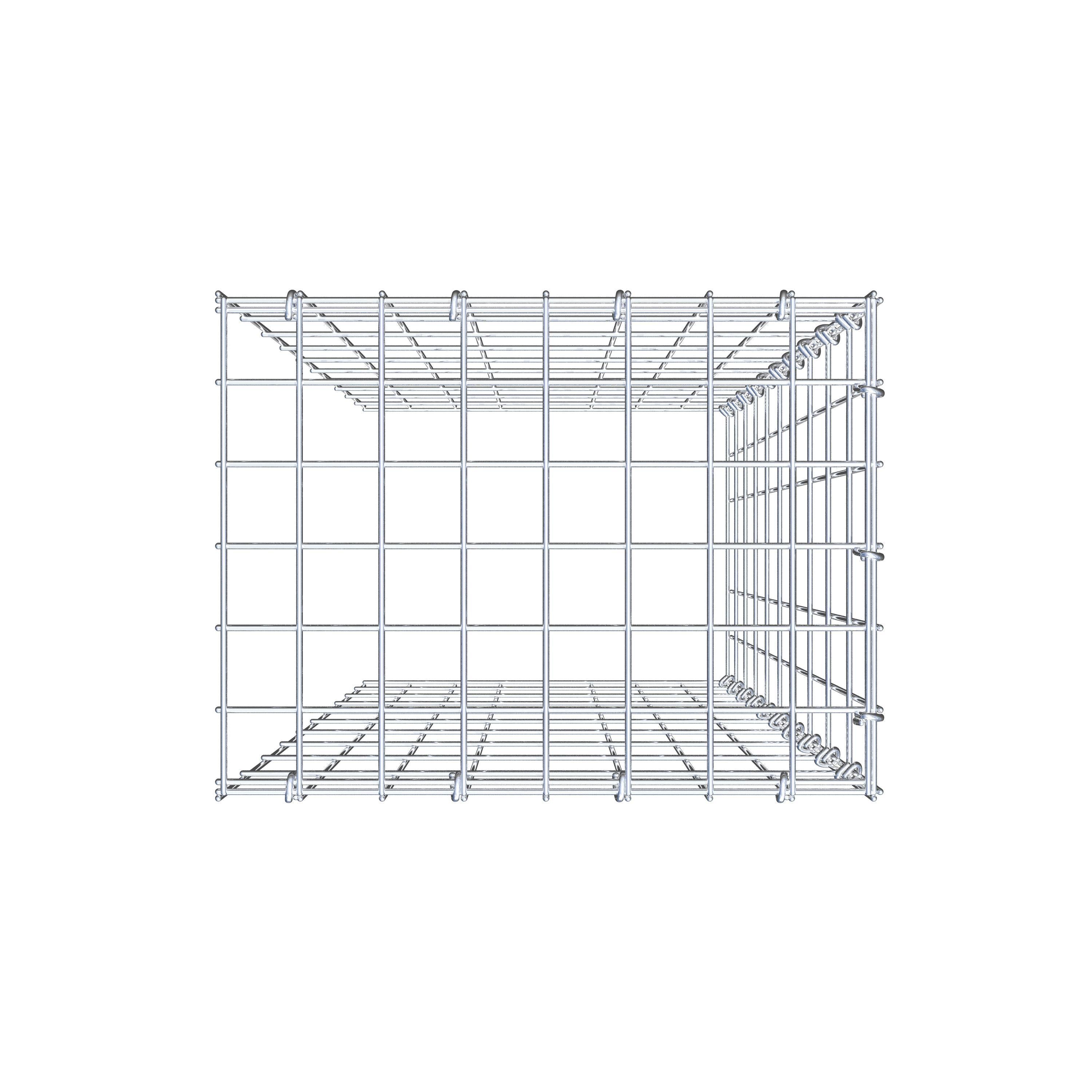 Mounted gabion type 4 100 cm x 40 cm x 30 cm (L x H x D), mesh size 5 cm x 10 cm, C-ring