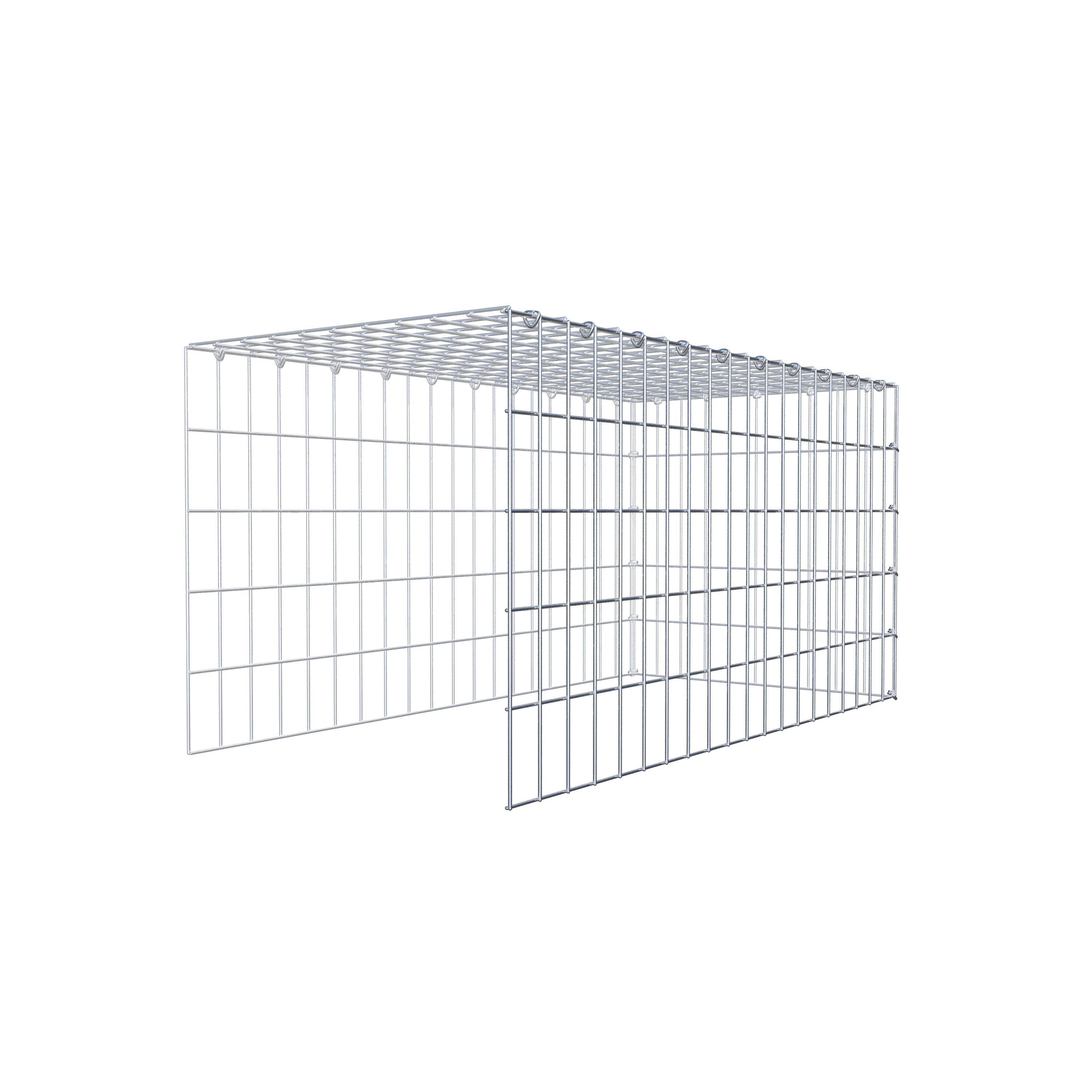 Mounted gabion type 4 100 cm x 50 cm x 50 cm (L x H x D), mesh size 5 cm x 10 cm, C-ring