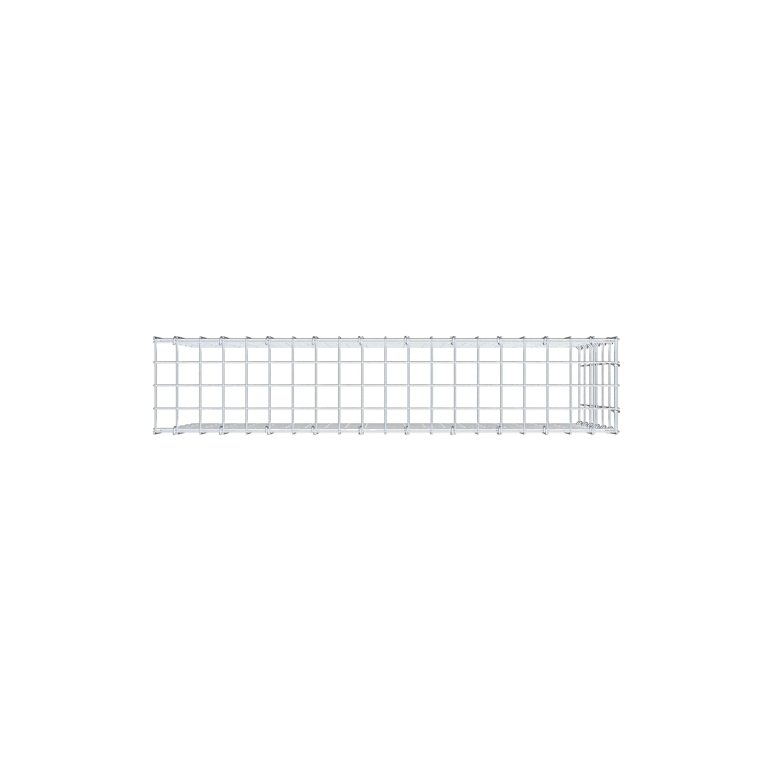 Monteret gabion type 4 100 cm x 60 cm x 20 cm (L x H x D), maskestørrelse 5 cm x 10 cm, C-ring