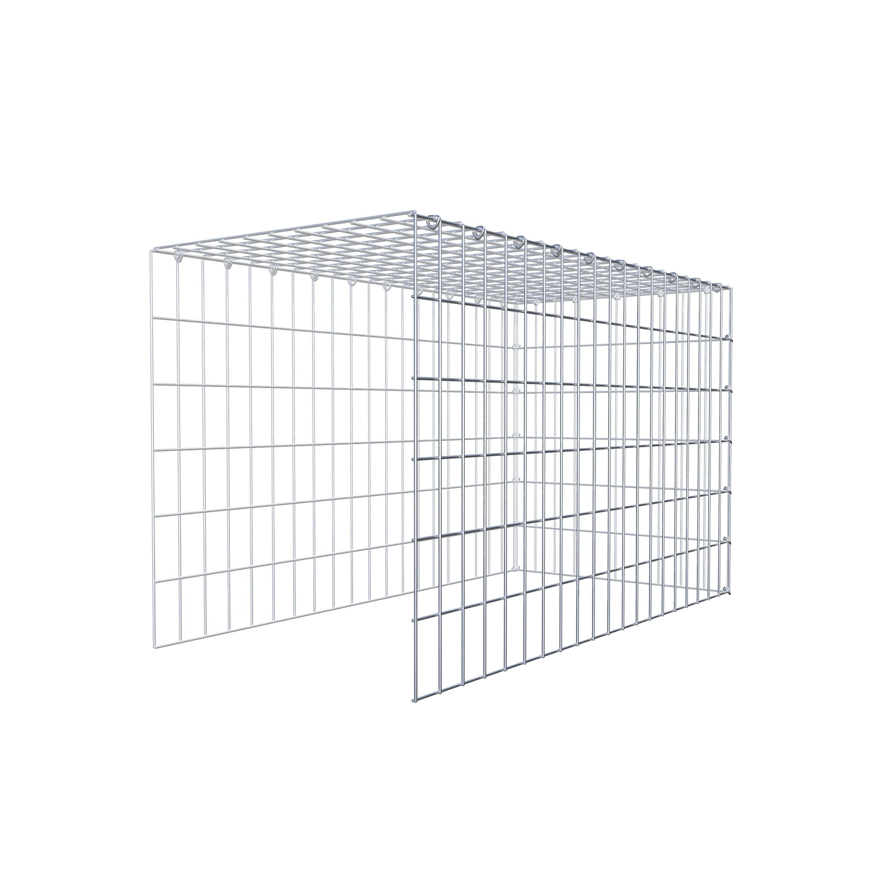 Mounted gabion type 4 100 cm x 60 cm x 50 cm (L x H x D), mesh size 5 cm x 10 cm, C-ring