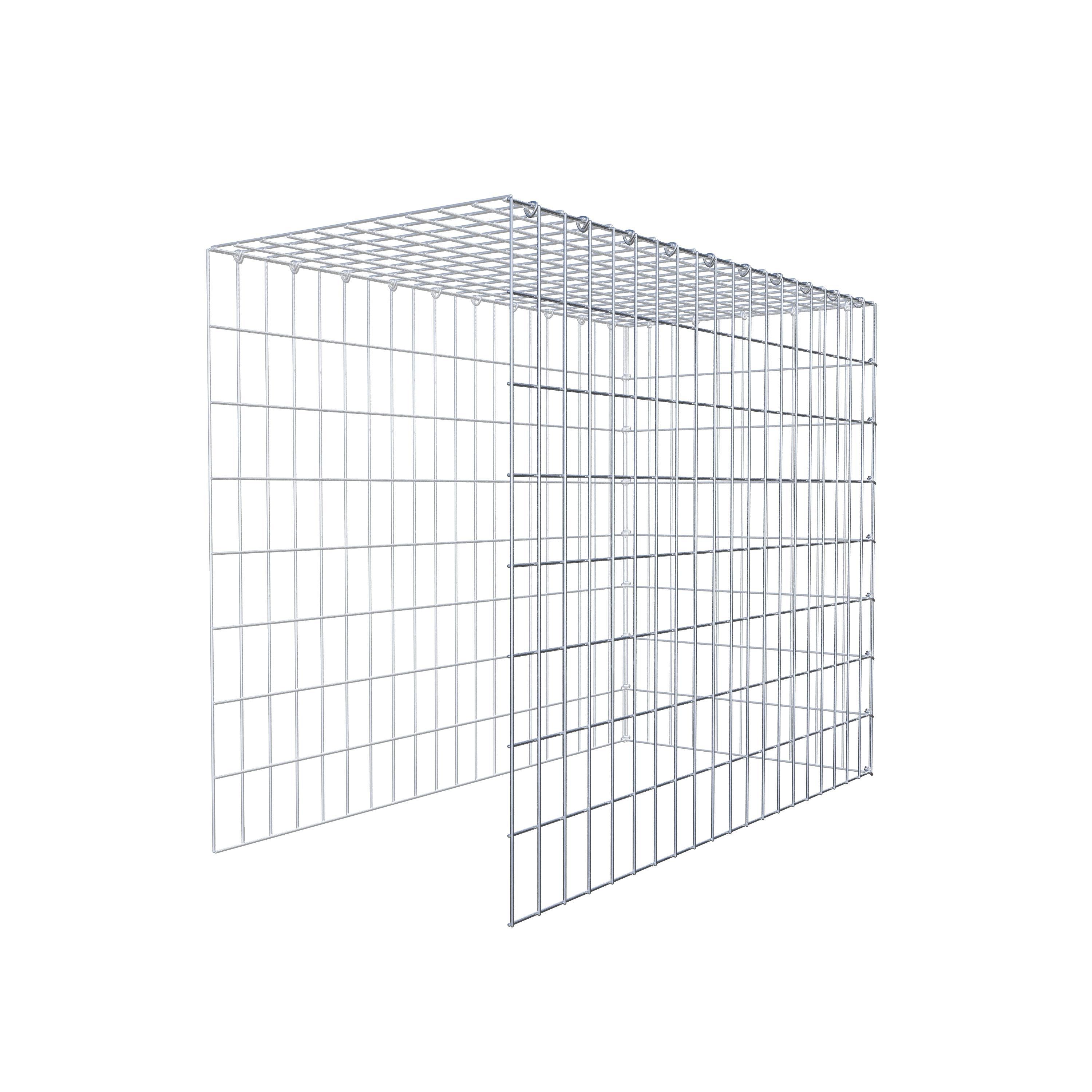 Mounted gabion type 4 100 cm x 80 cm x 50 cm (L x H x D), mesh size 5 cm x 10 cm, C-ring