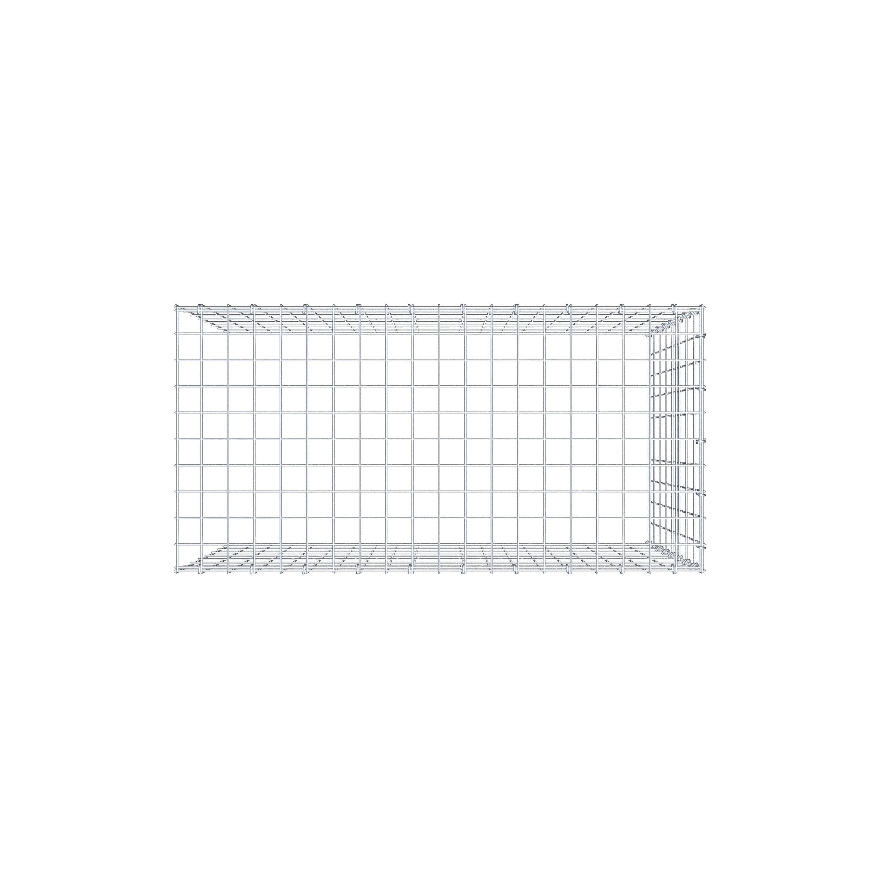 Mounted gabion type 4 100 cm x 80 cm x 50 cm (L x H x D), mesh size 5 cm x 10 cm, C-ring