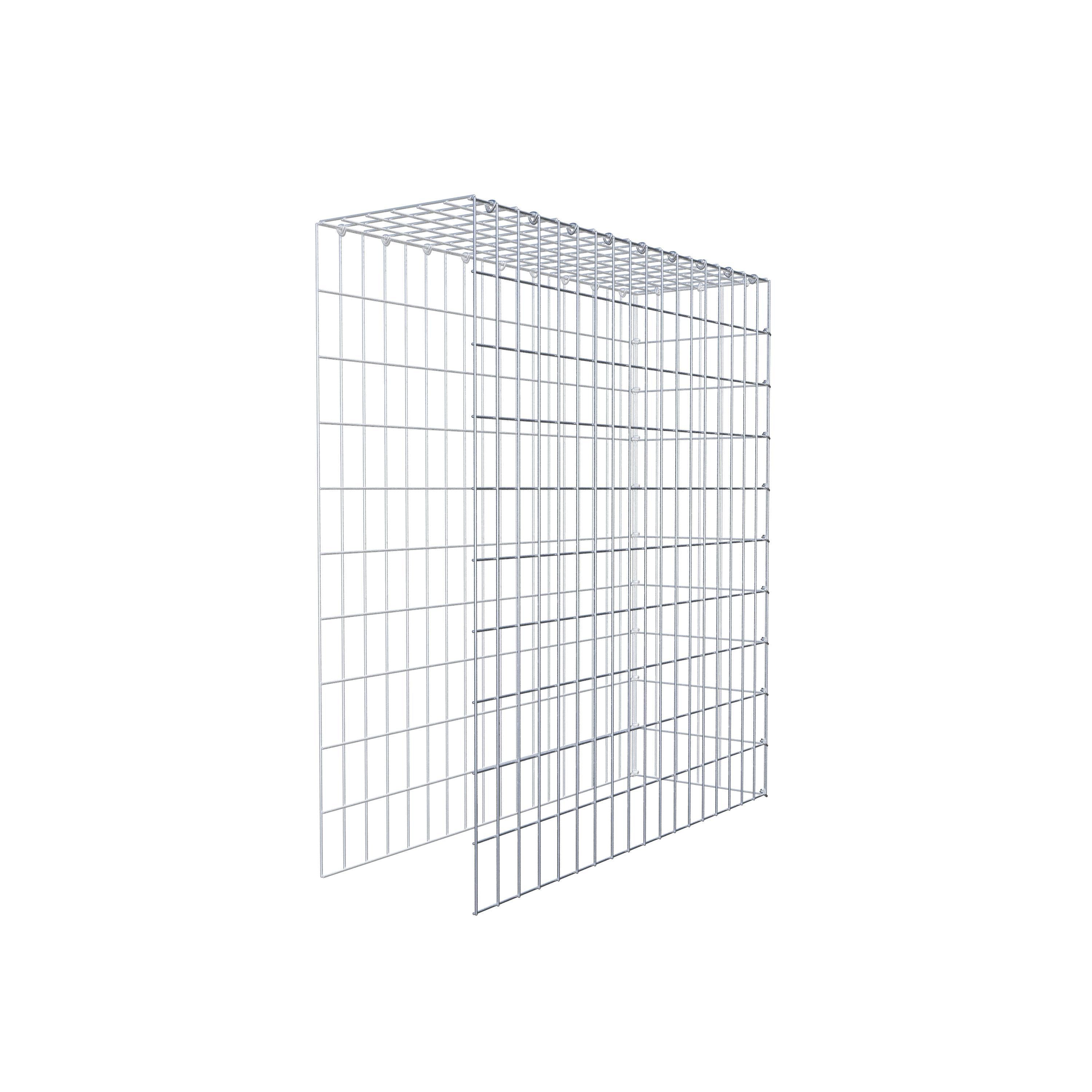 Mounted gabion type 4 100 cm x 90 cm x 30 cm (L x H x D), mesh size 5 cm x 10 cm, C-ring