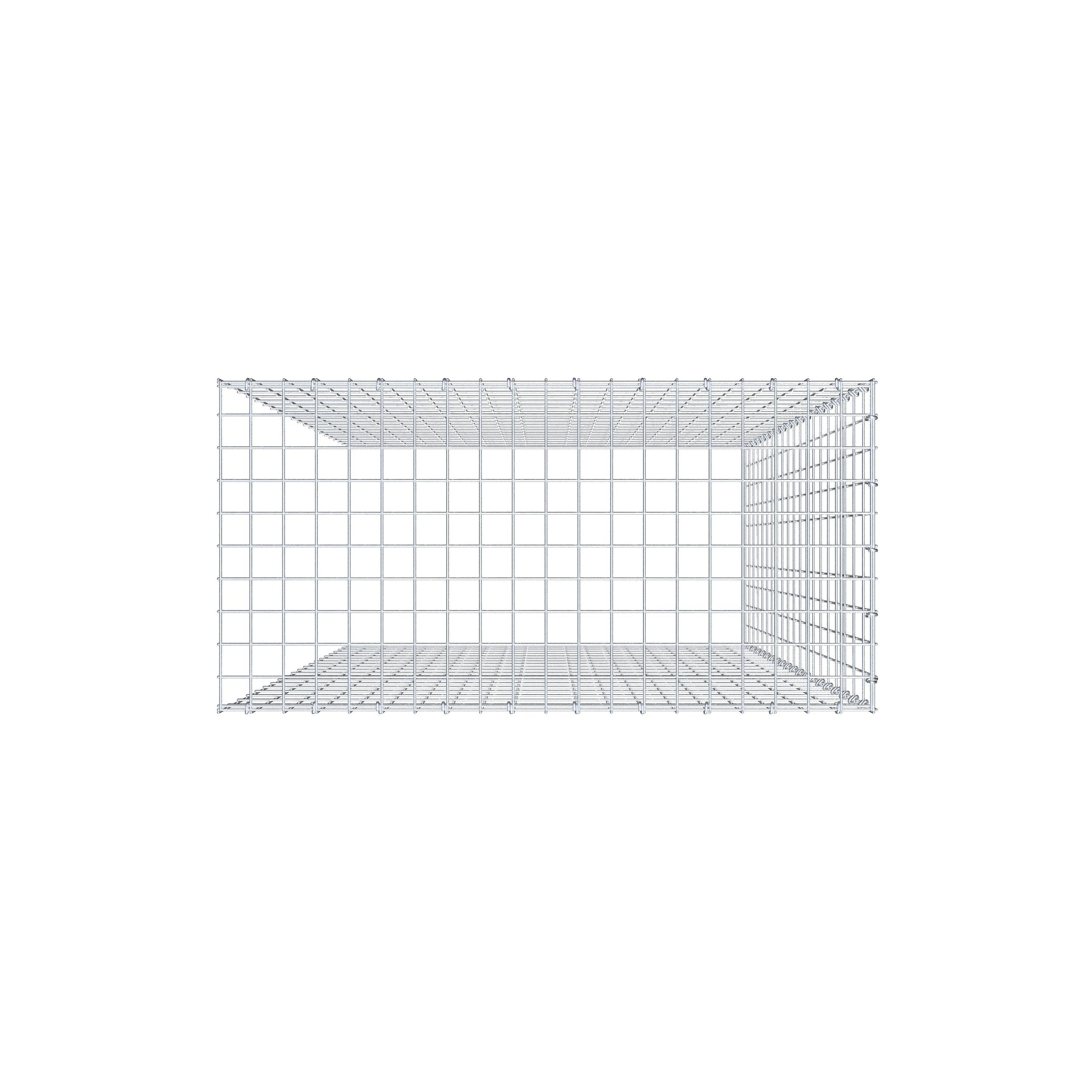 Mounted gabion type 4 200 cm x 100 cm x 50 cm (L x H x D), mesh size 5 cm x 10 cm, C-ring