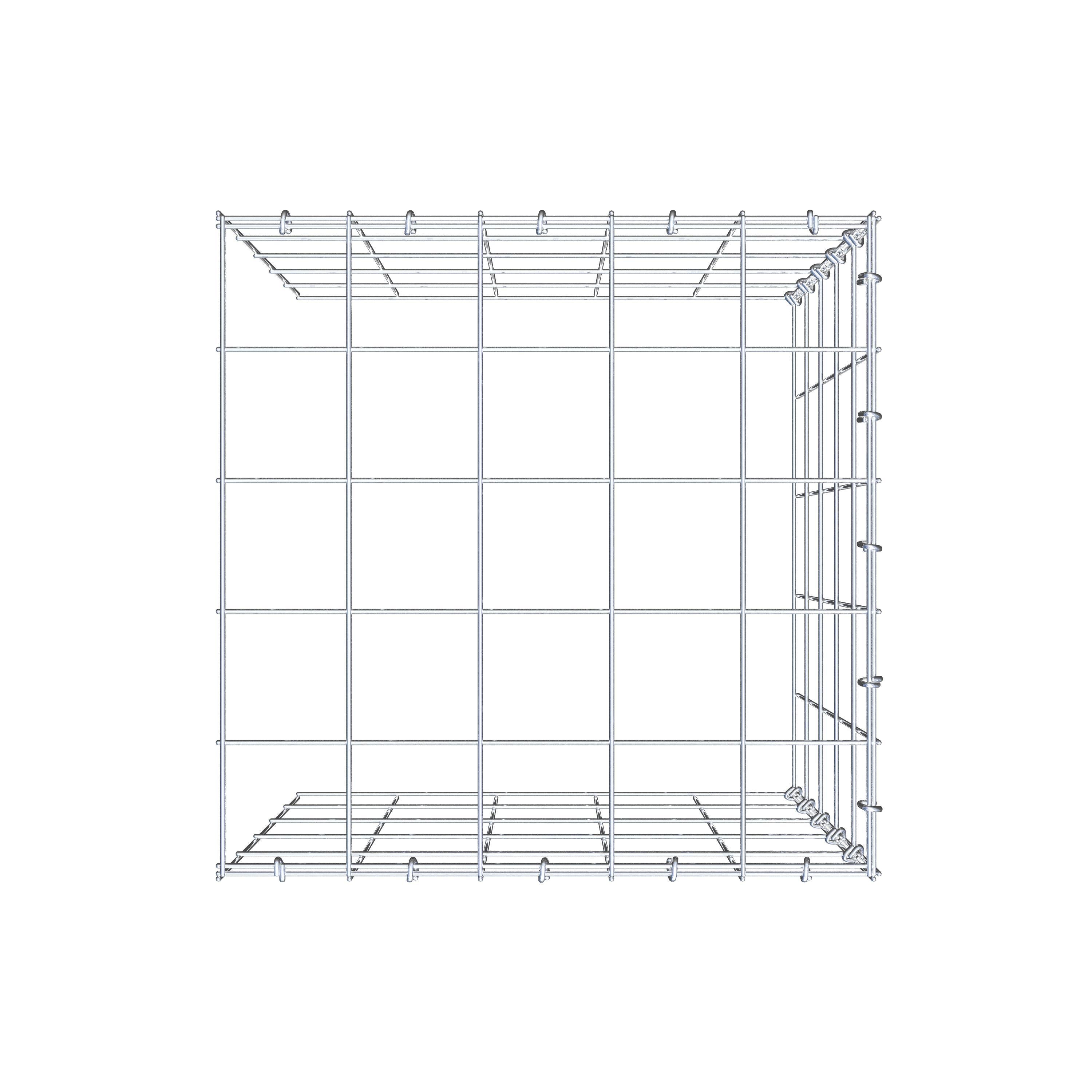 Mounted gabion type 4 50 cm x 50 cm x 50 cm (L x H x D), mesh size 10 cm x 10 cm, C-ring