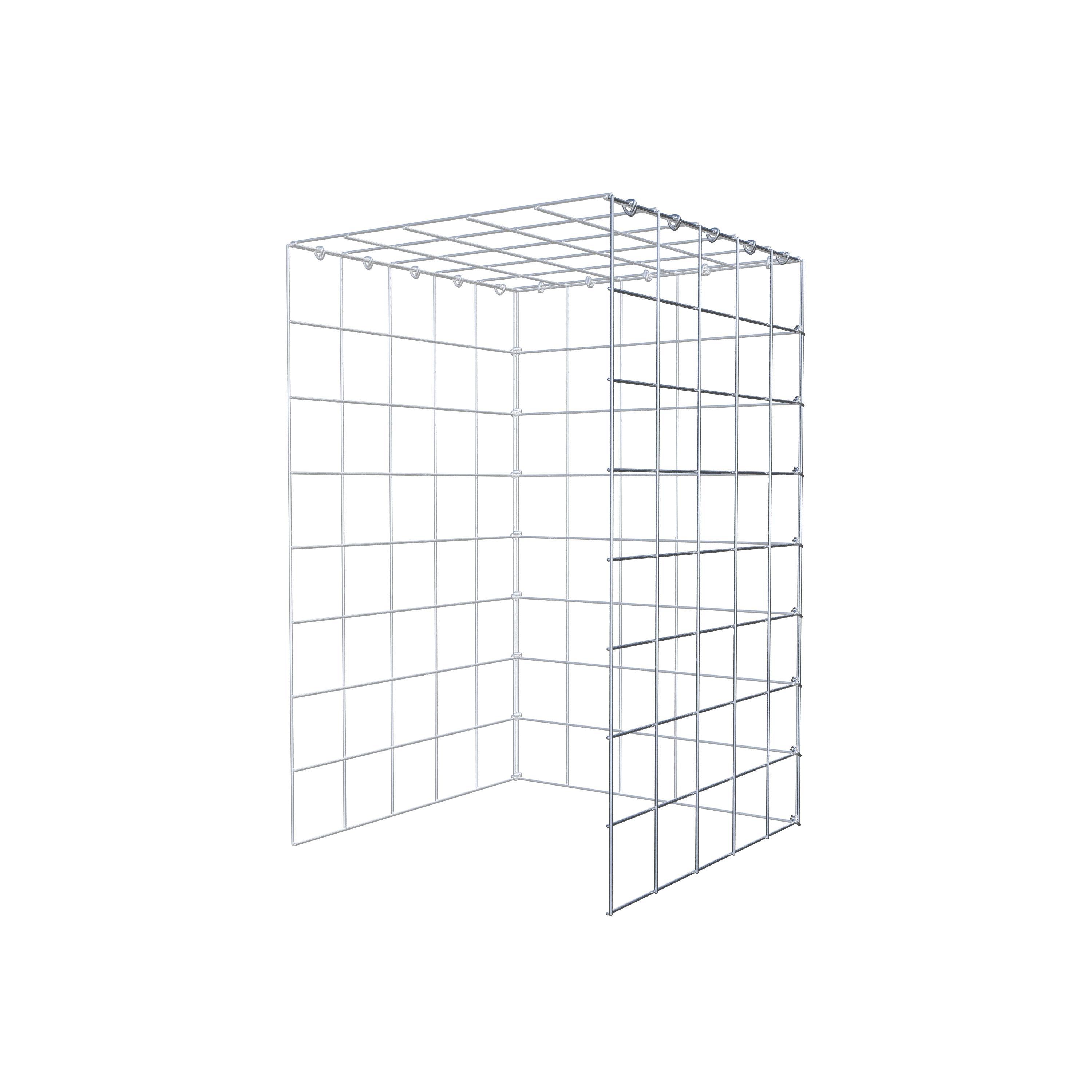 Mounted gabion type 4 80 cm x 50 cm x 50 cm (L x H x D), mesh size 10 cm x 10 cm, C-ring