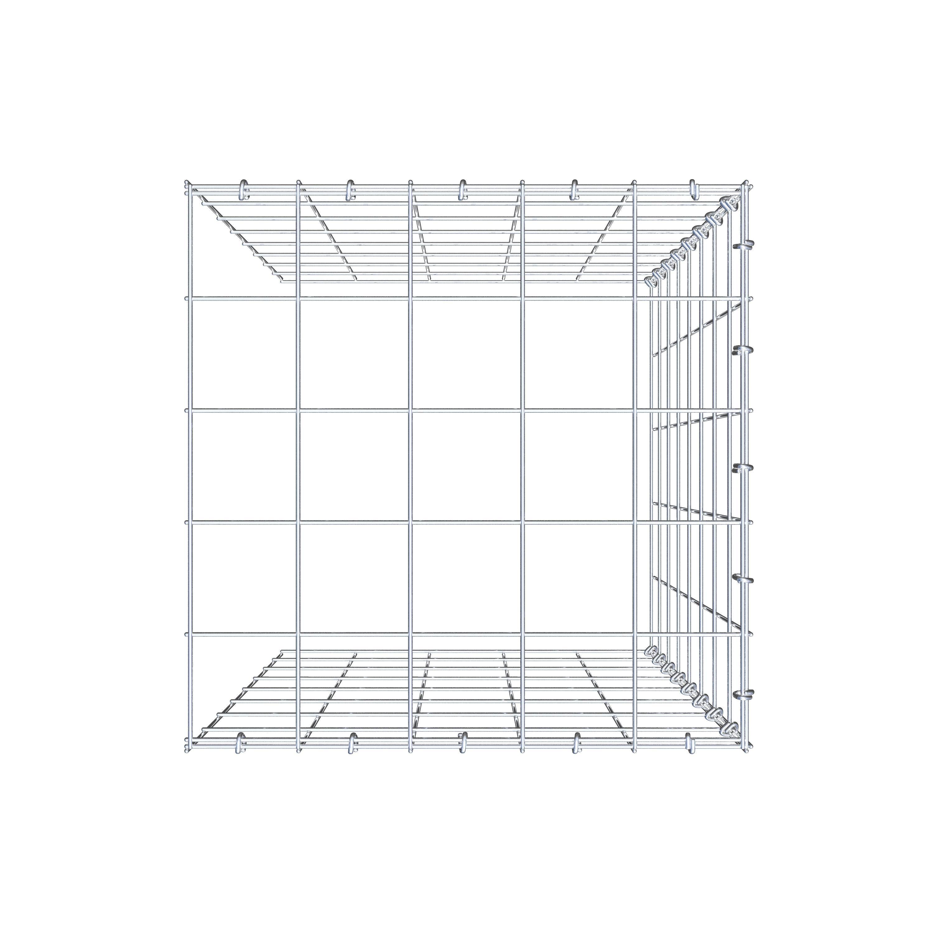 Mounted gabion type 4 80 cm x 50 cm x 50 cm (L x H x D), mesh size 10 cm x 10 cm, C-ring