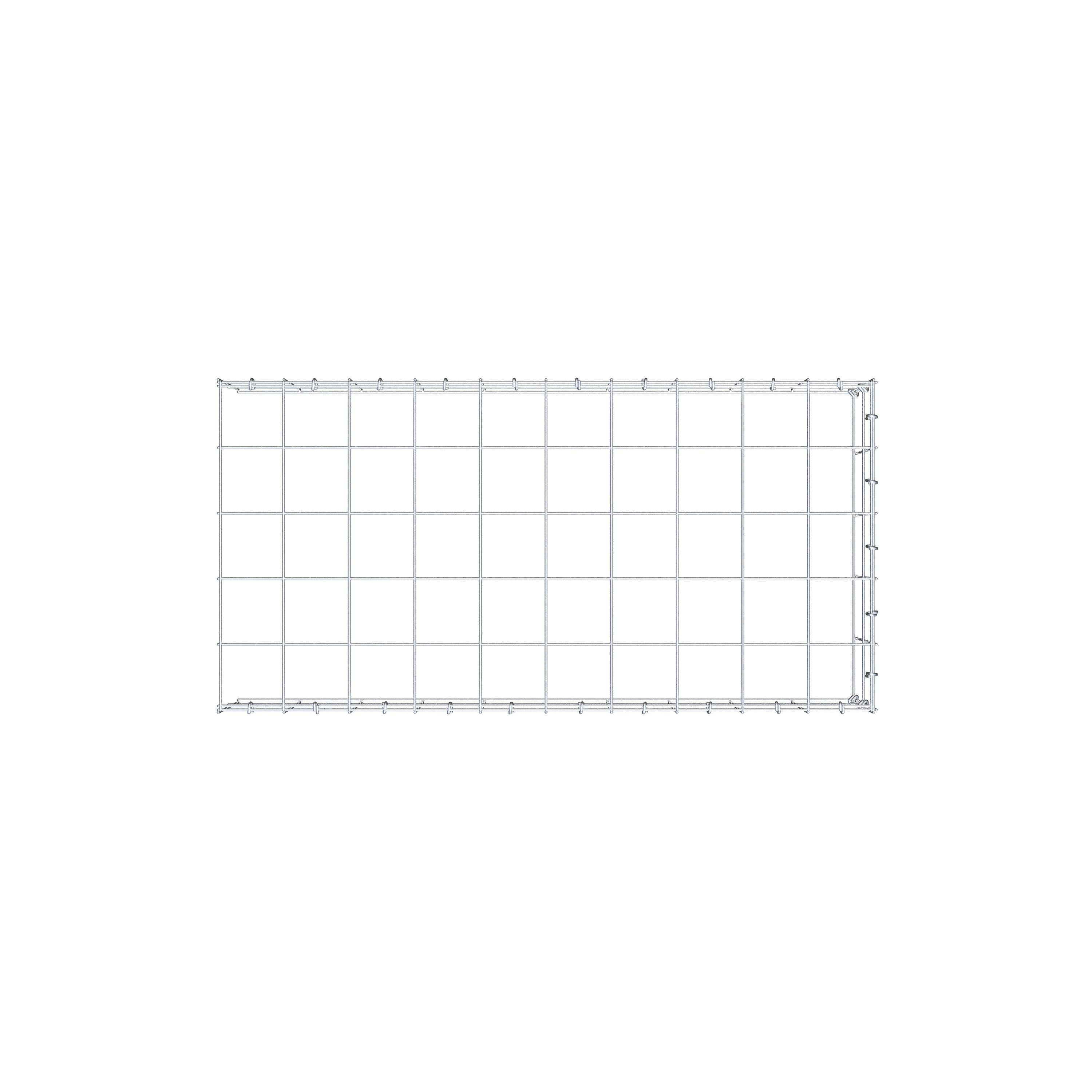 Monteret gabion type 4 100 cm x 20 cm x 50 cm (L x H x D), maskestørrelse 10 cm x 10 cm, C-ring