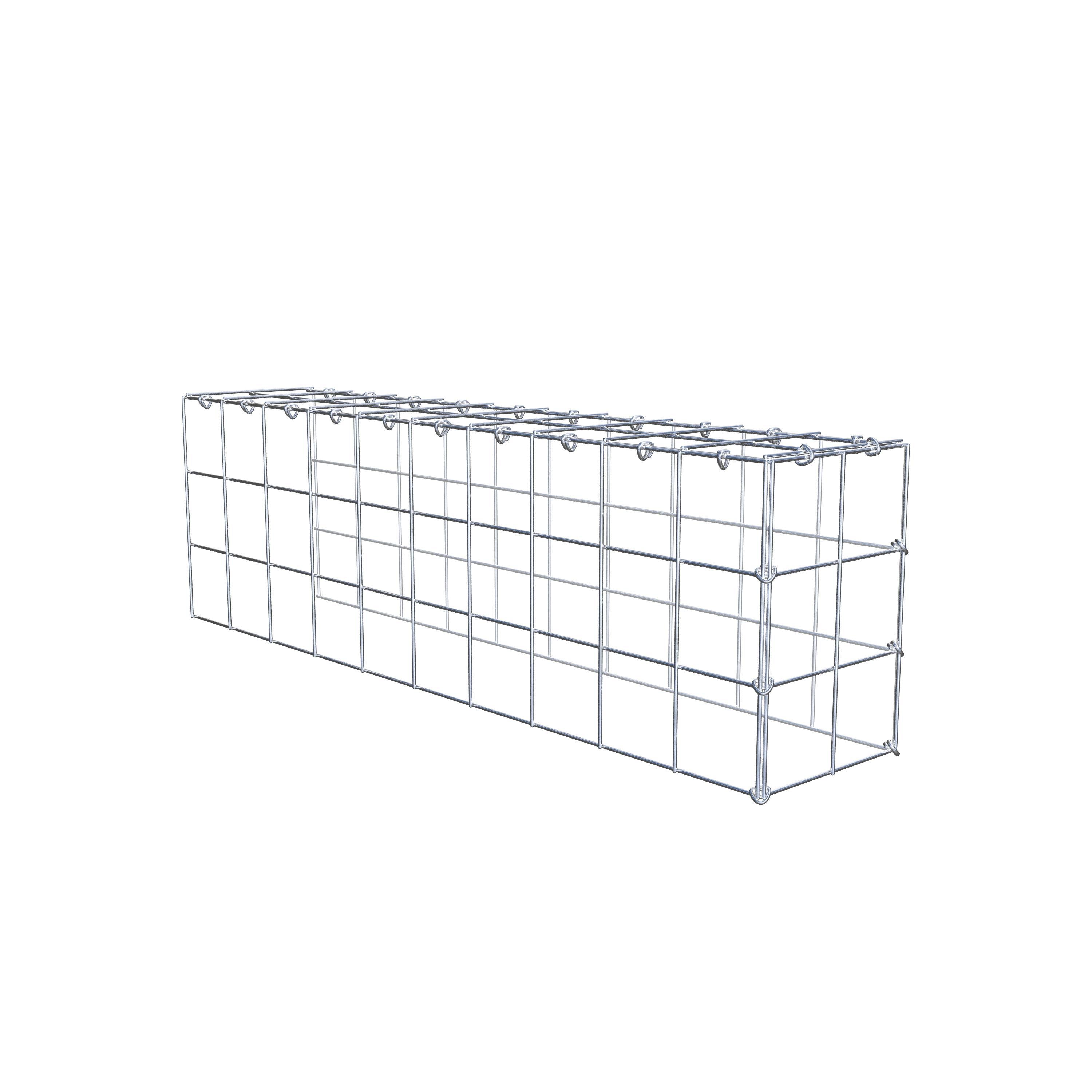 Mounted gabion type 4 100 cm x 30 cm x 20 cm (L x H x D), mesh size 10 cm x 10 cm, C-ring