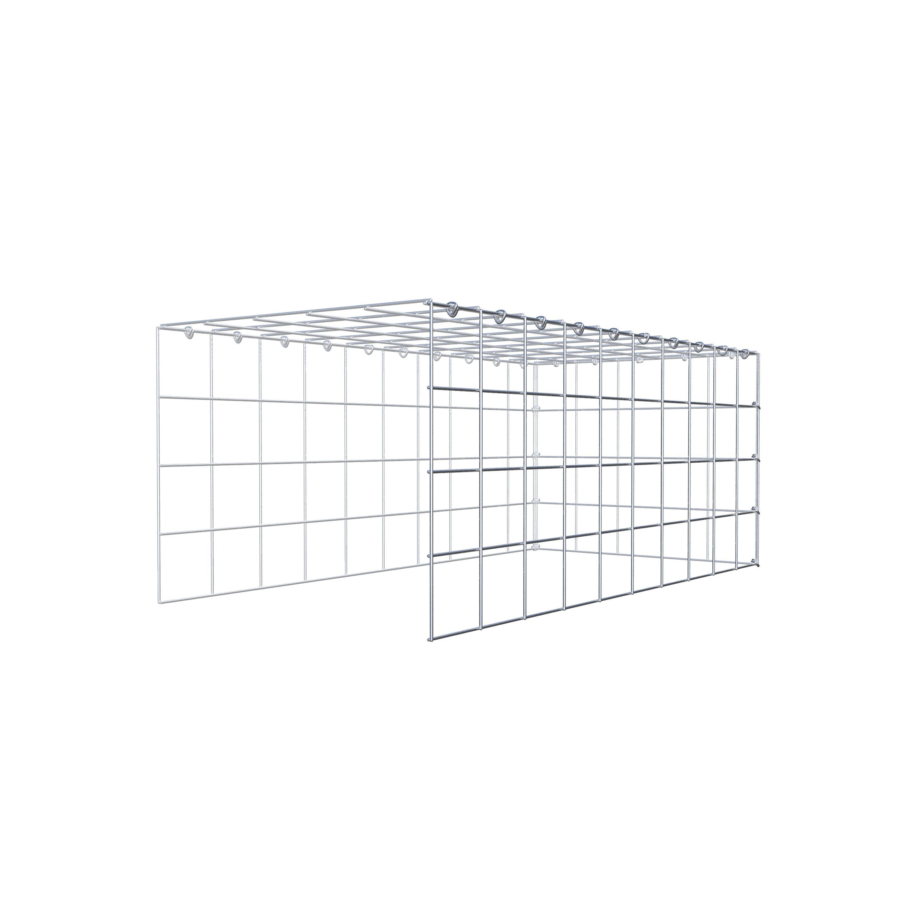 Monteret gabion type 4 100 cm x 40 cm x 50 cm (L x H x D), maskestørrelse 10 cm x 10 cm, C-ring