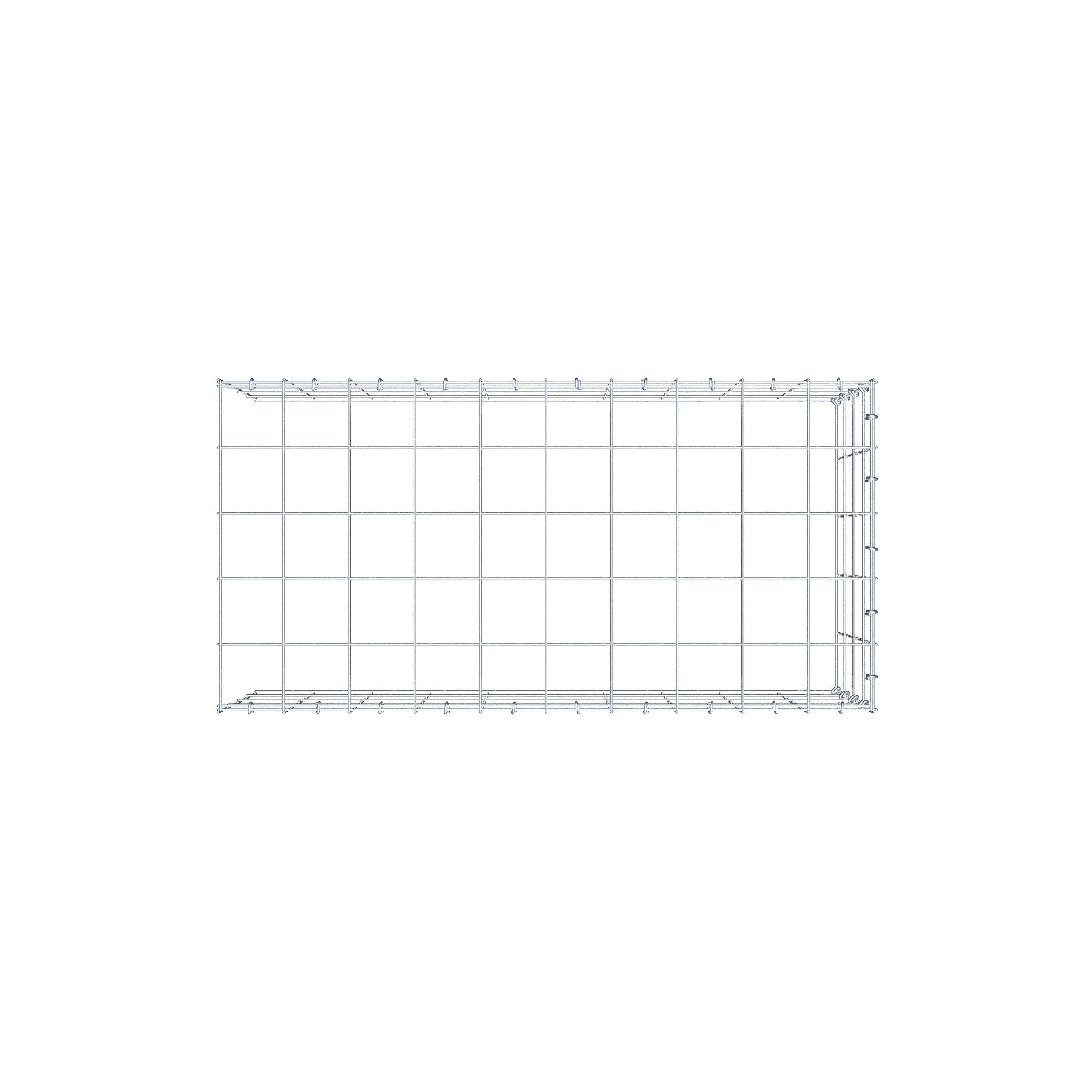 Mounted gabion type 4 100 cm x 40 cm x 50 cm (L x H x D), mesh size 10 cm x 10 cm, C-ring