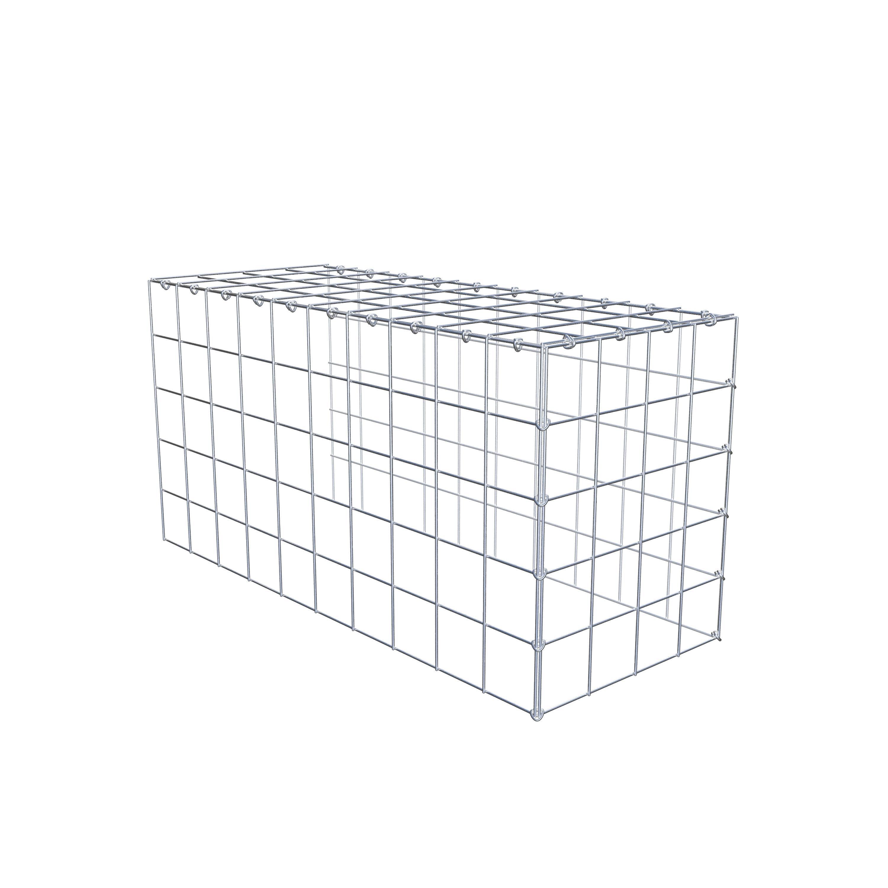 Monteret gabion type 4 100 cm x 50 cm x 40 cm (L x H x D), maskestørrelse 10 cm x 10 cm, C-ring