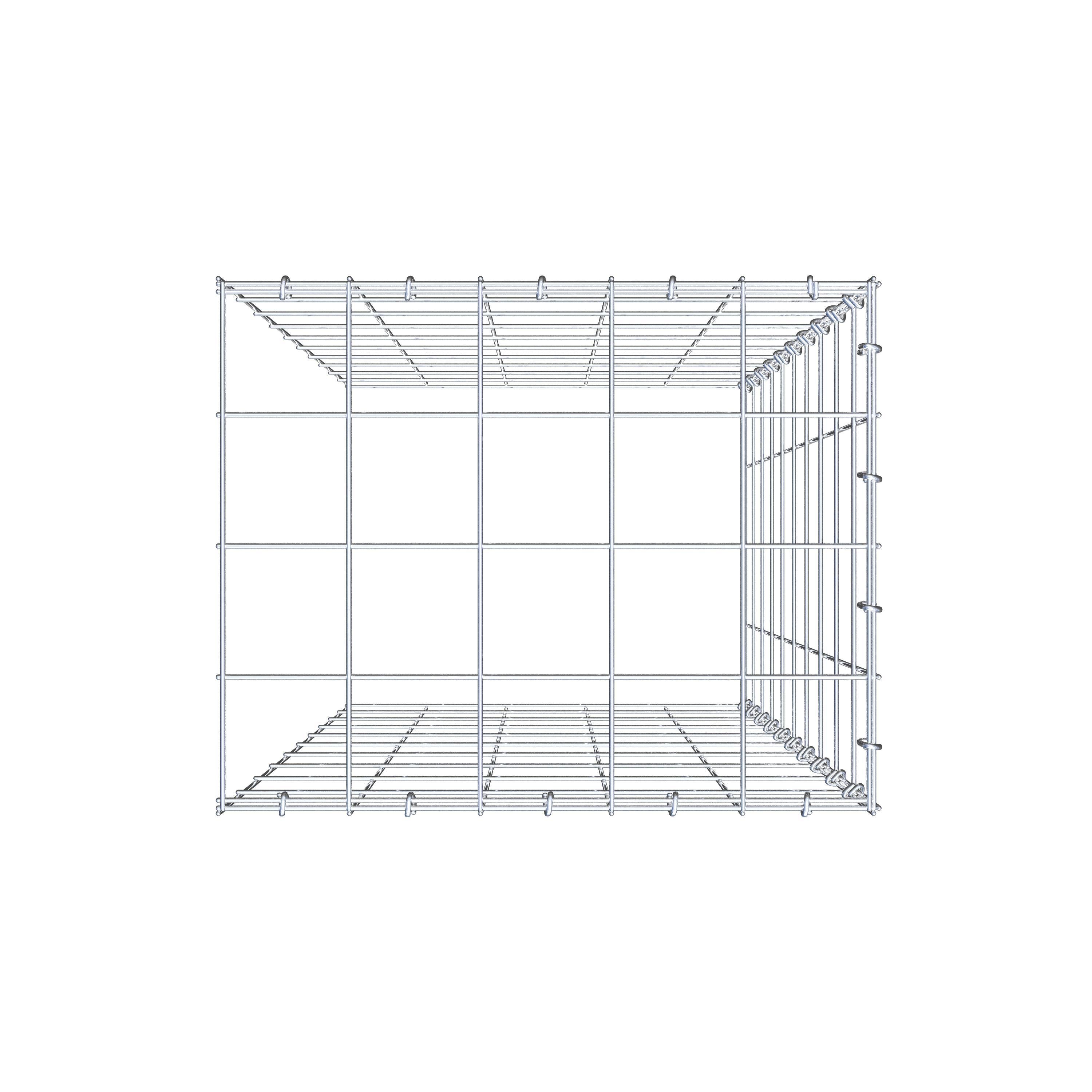 Monteret gabion type 4 100 cm x 50 cm x 40 cm (L x H x D), maskestørrelse 10 cm x 10 cm, C-ring