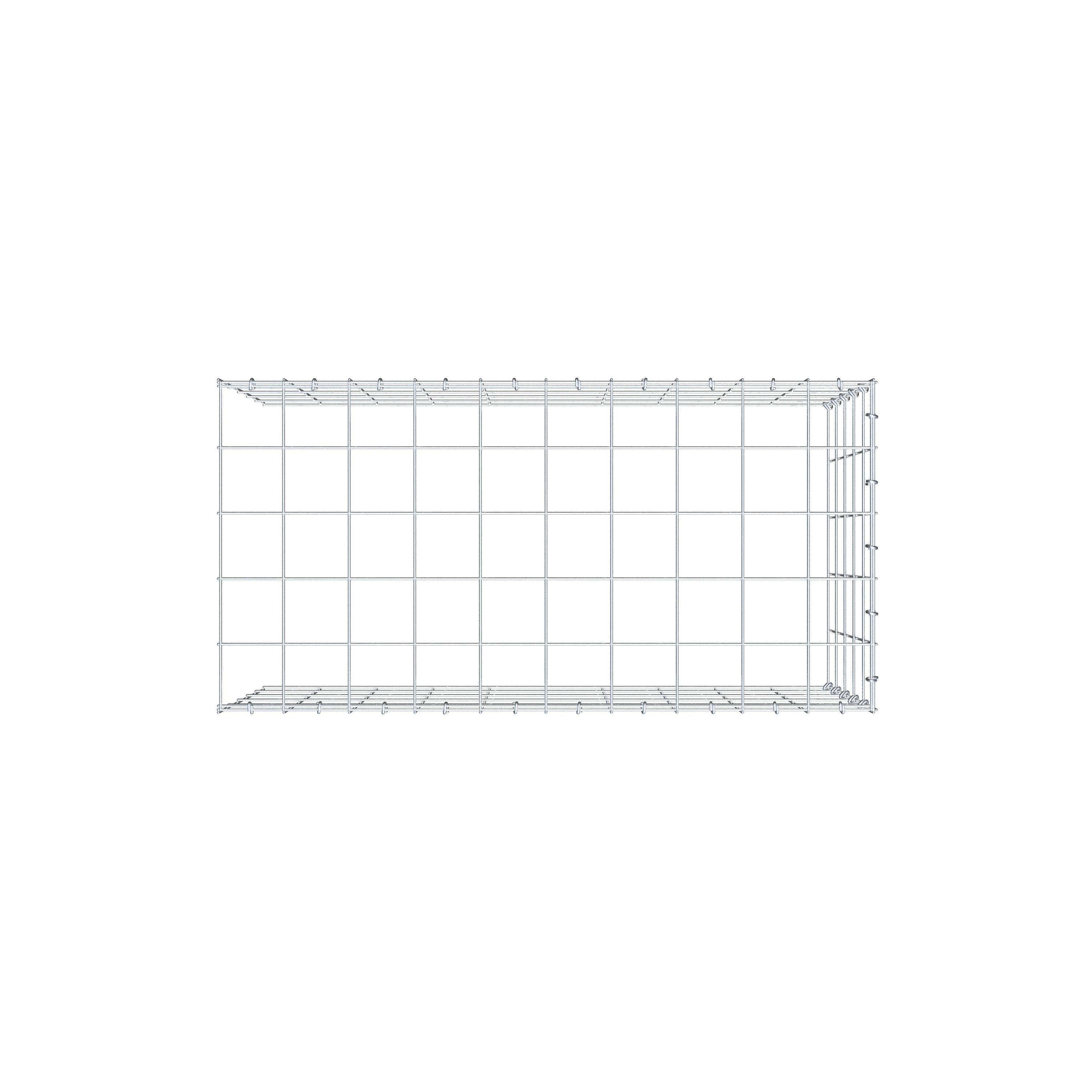 Mounted gabion type 4 100 cm x 50 cm x 50 cm (L x H x D), mesh size 10 cm x 10 cm, C-ring