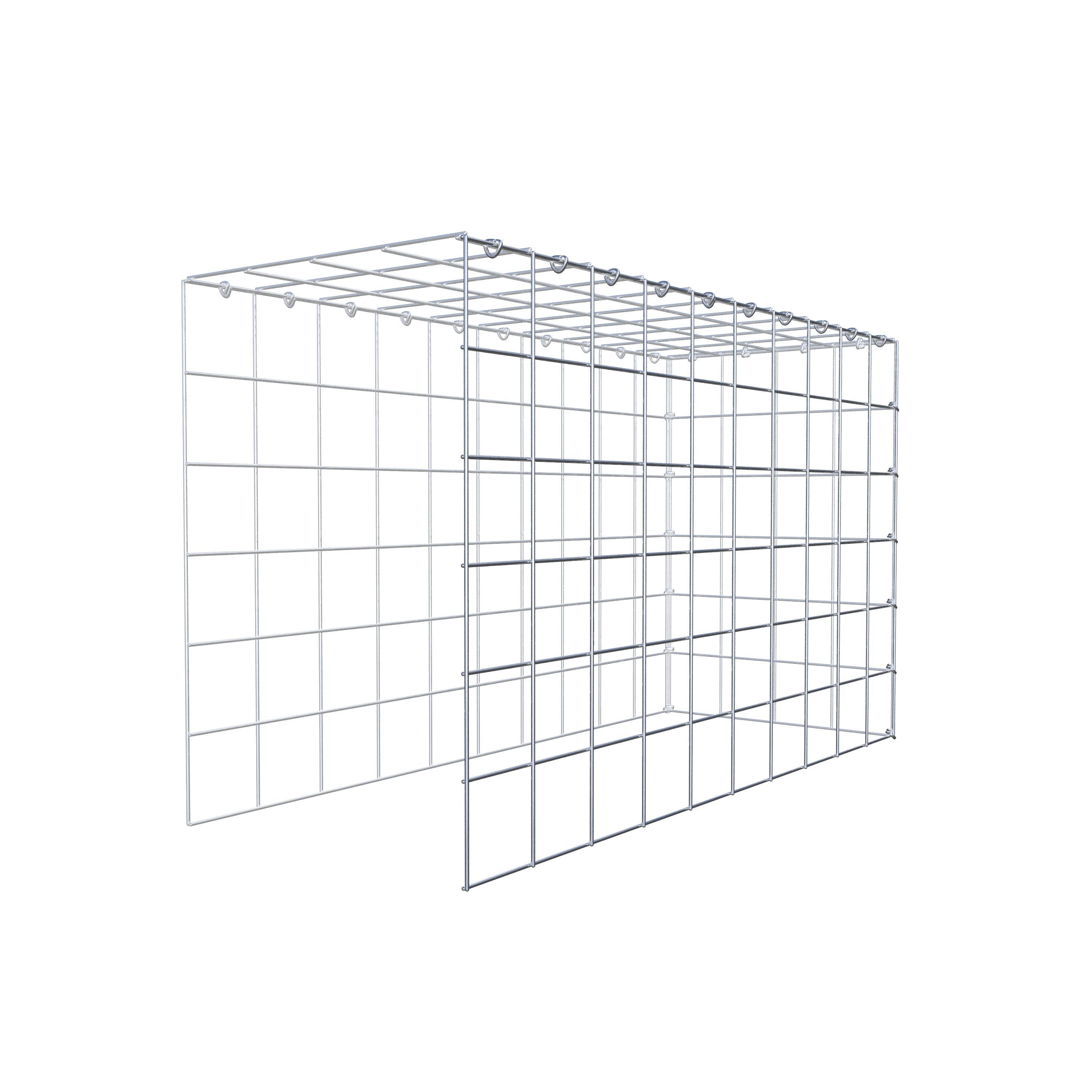 Monteret gabion type 4 100 cm x 60 cm x 40 cm (L x H x D), maskestørrelse 10 cm x 10 cm, C-ring