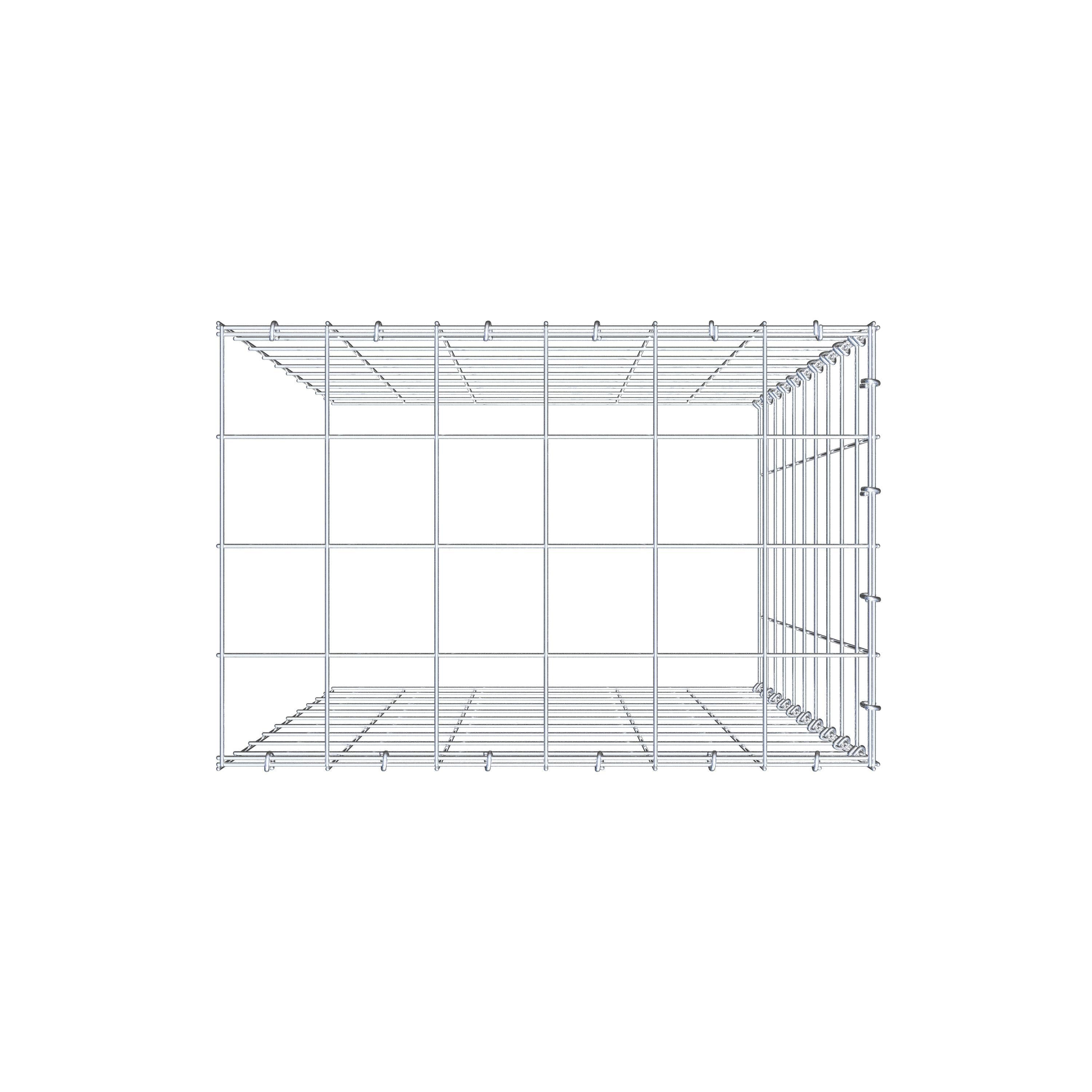 Monteret gabion type 4 100 cm x 60 cm x 40 cm (L x H x D), maskestørrelse 10 cm x 10 cm, C-ring