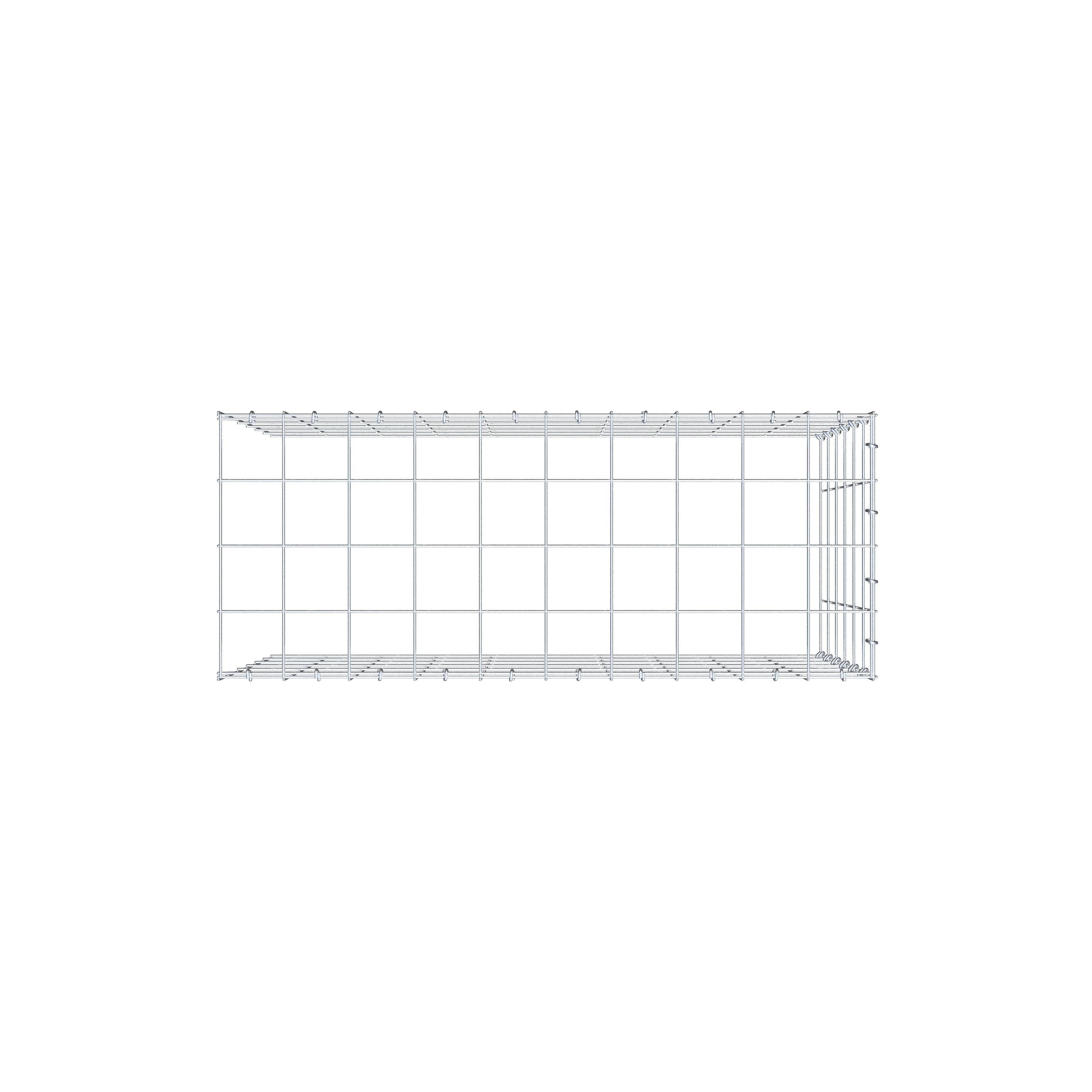 Monteret gabion type 4 100 cm x 60 cm x 40 cm (L x H x D), maskestørrelse 10 cm x 10 cm, C-ring