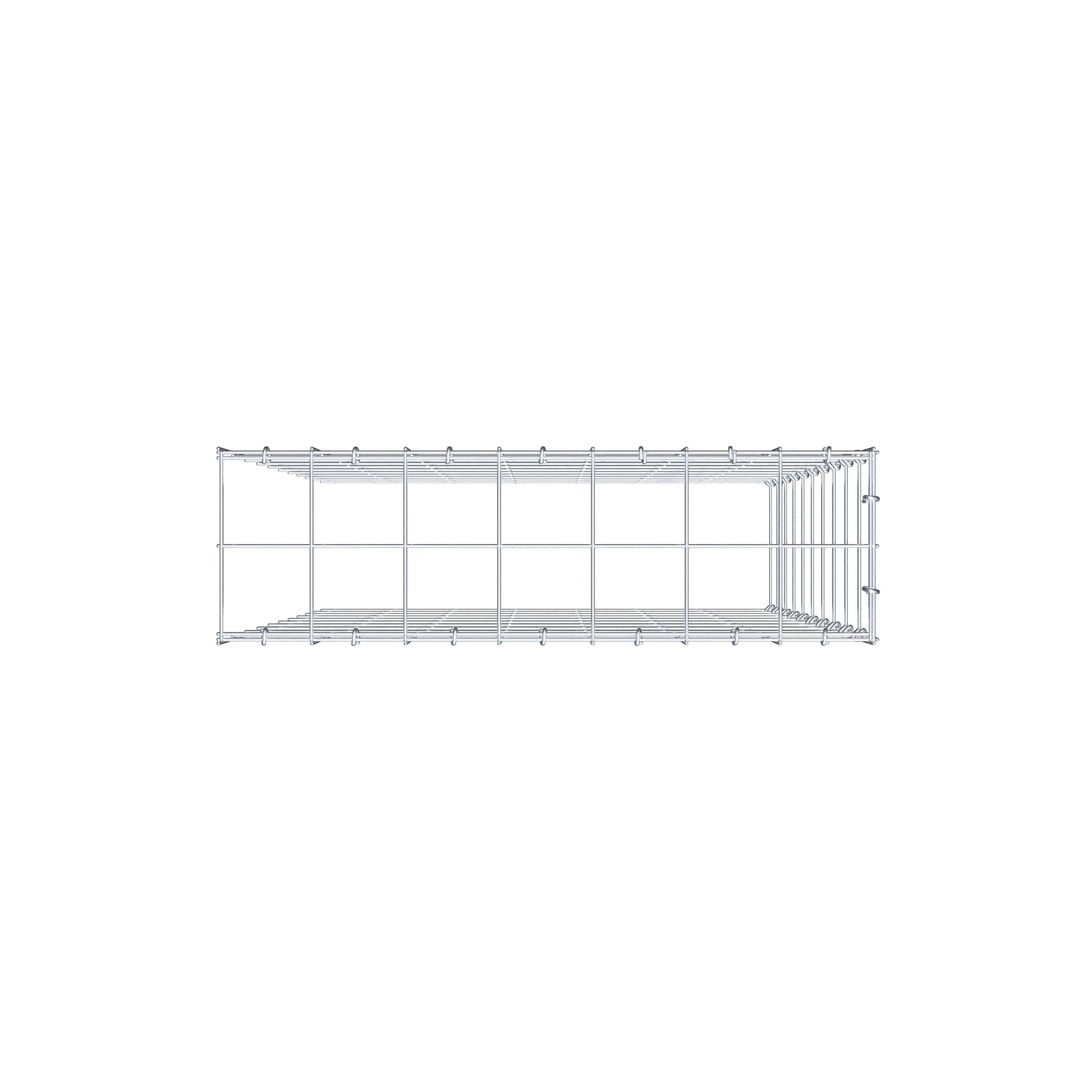 Monteret gabion type 4 100 cm x 70 cm x 20 cm (L x H x D), maskestørrelse 10 cm x 10 cm, C-ring