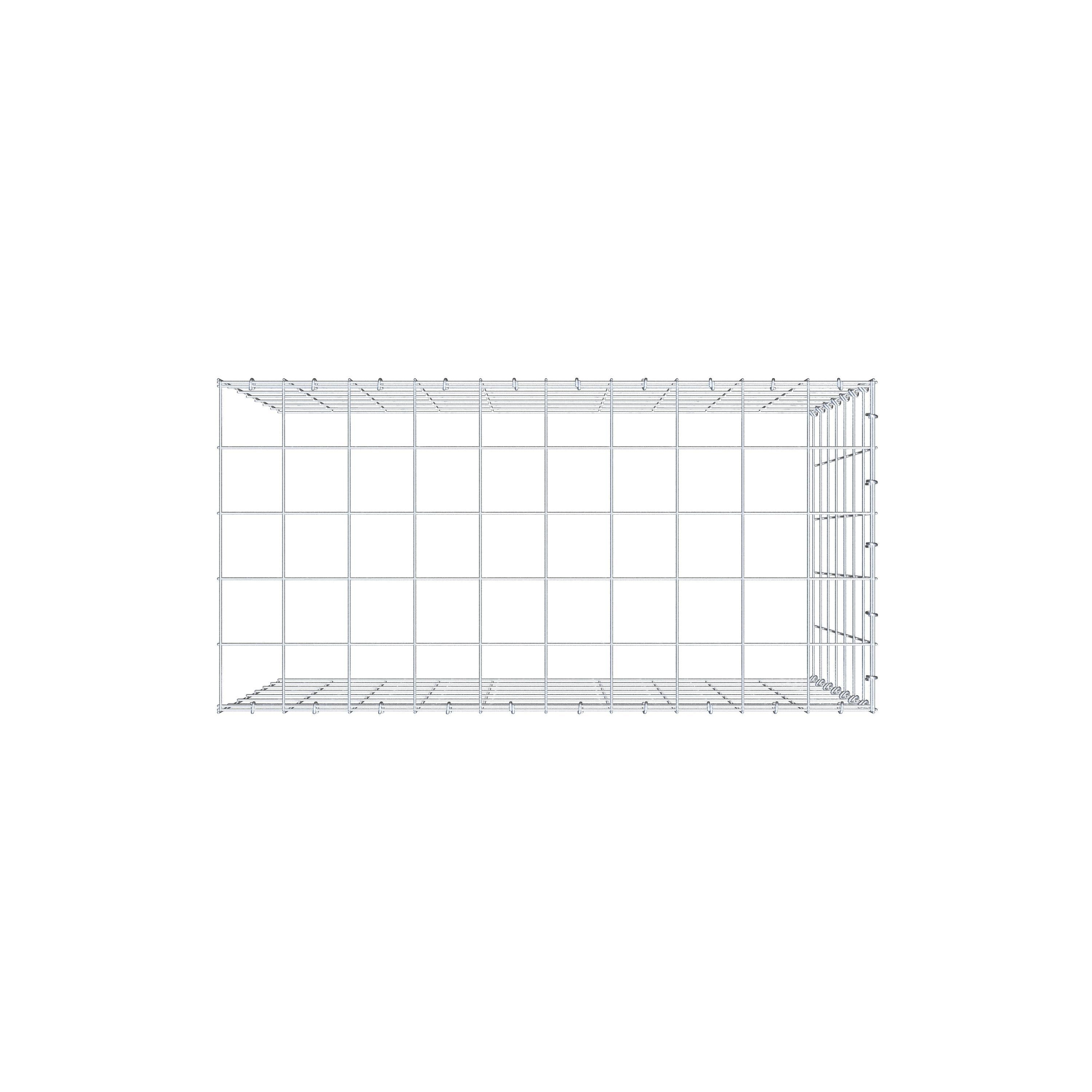 Anbaugabione Typ 4 100 cm x 70 cm x 50 cm (L x H x T), Maschenweite 10 cm x 10 cm, C-Ring