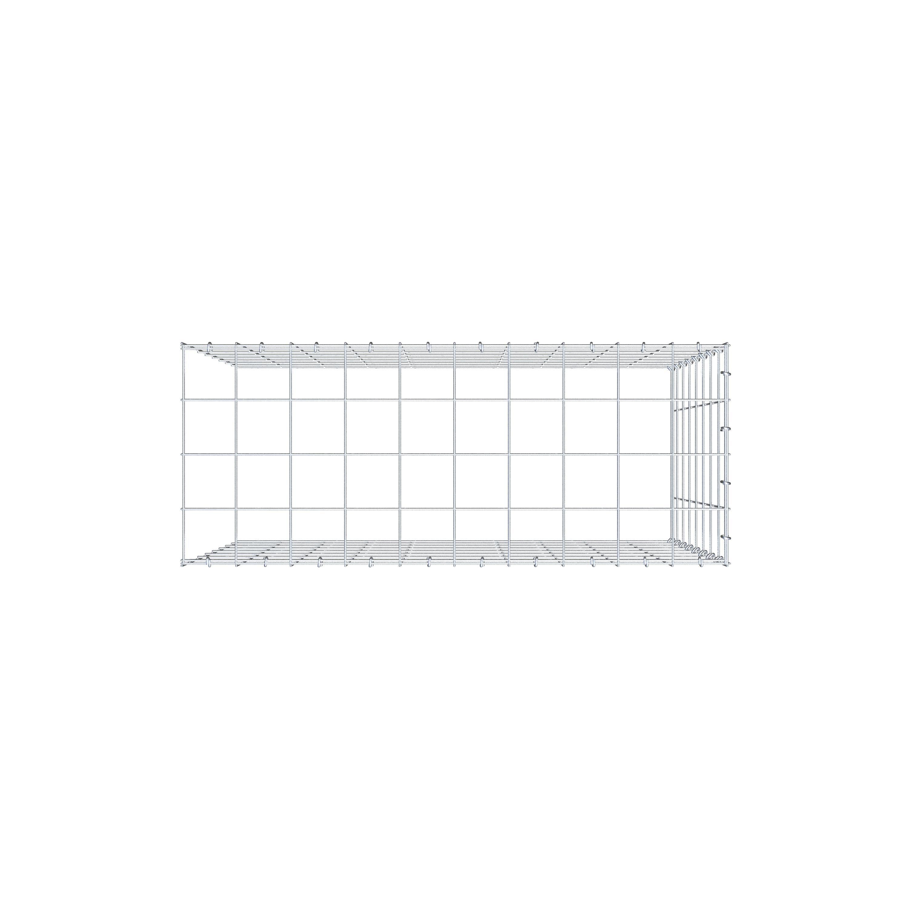 Anbaugabione Typ 4 100 cm x 80 cm x 40 cm (L x H x T), Maschenweite 10 cm x 10 cm, C-Ring