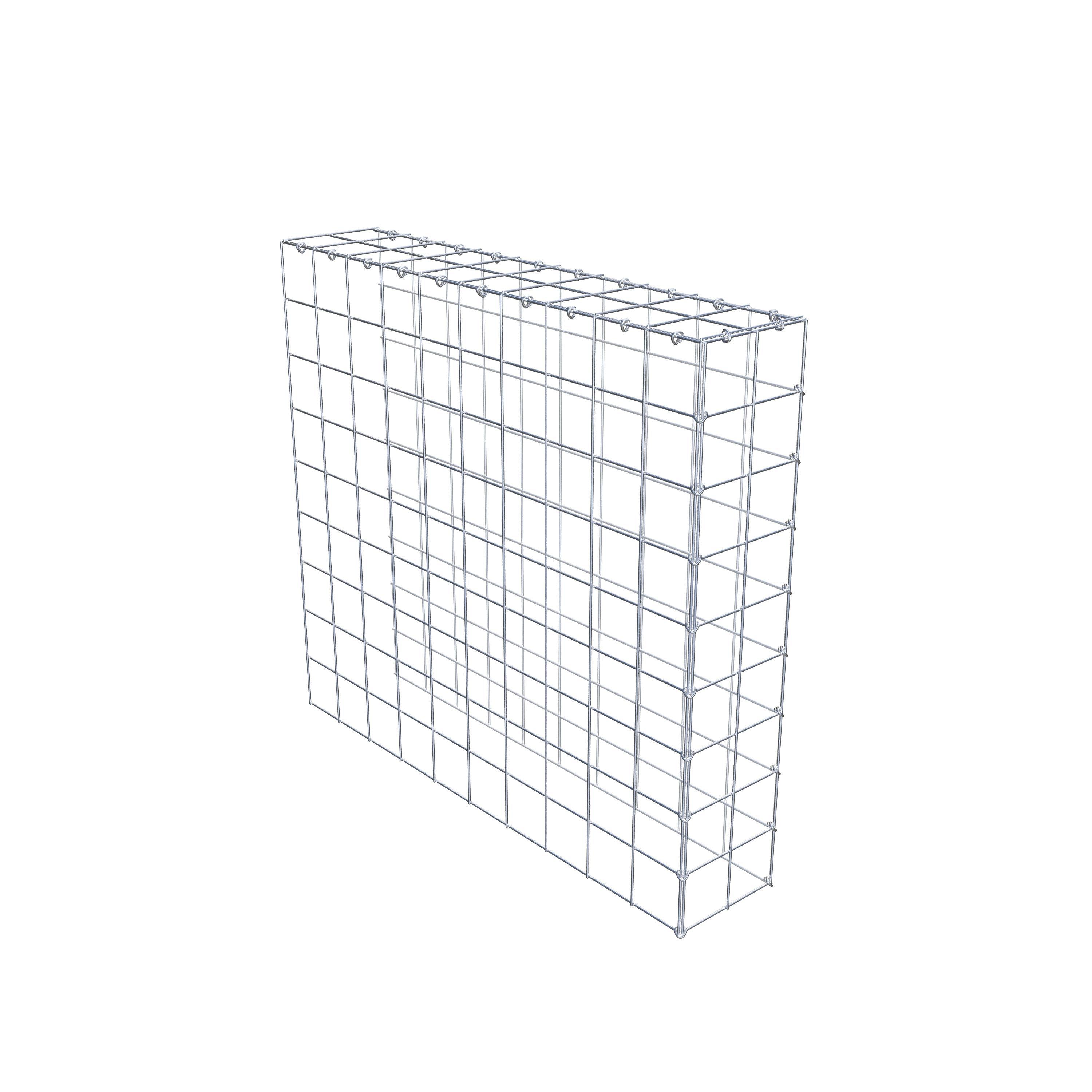 Monteret gabion type 4 100 cm x 90 cm x 20 cm (L x H x D), maskestørrelse 10 cm x 10 cm, C-ring