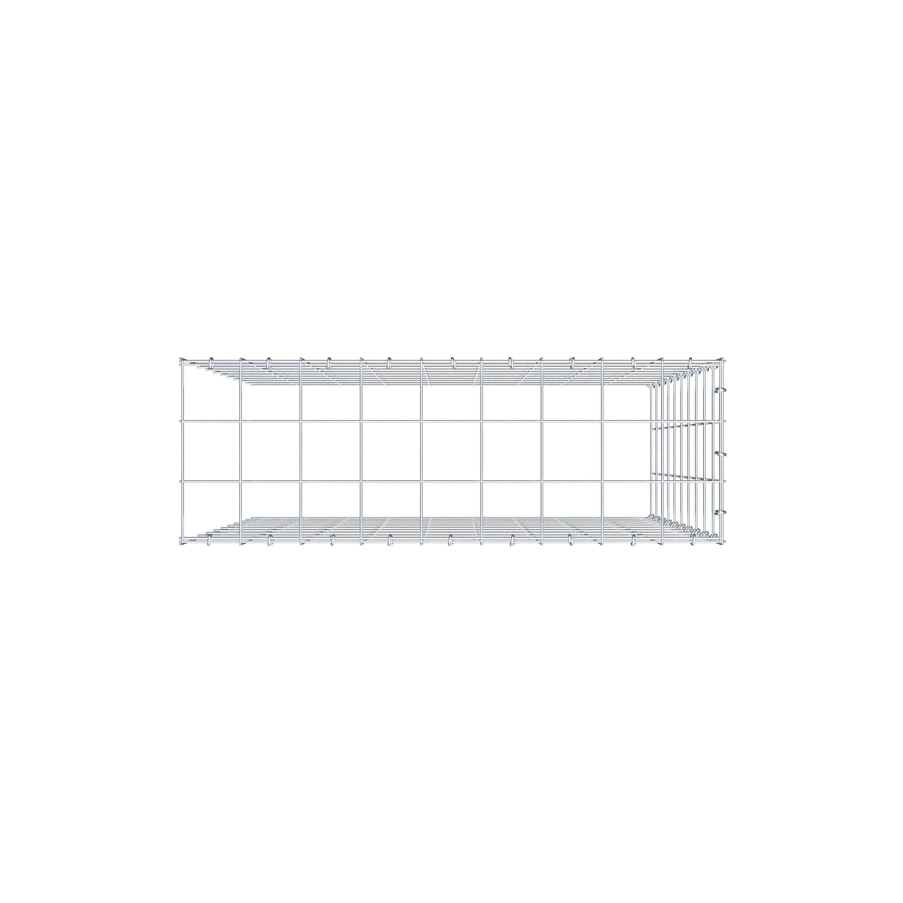 Monteret gabion type 4 100 cm x 90 cm x 30 cm (L x H x D), maskestørrelse 10 cm x 10 cm, C-ring